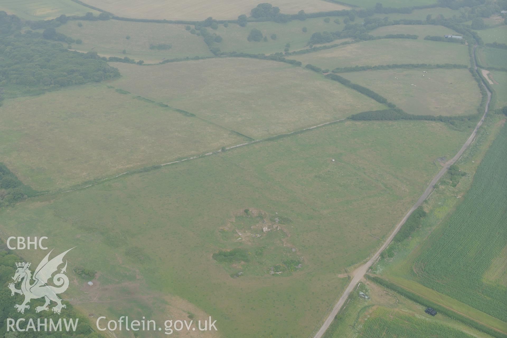 Royal Commission aerial photography of Cae Summerhouse recorded during drought conditions on 22nd July 2013.