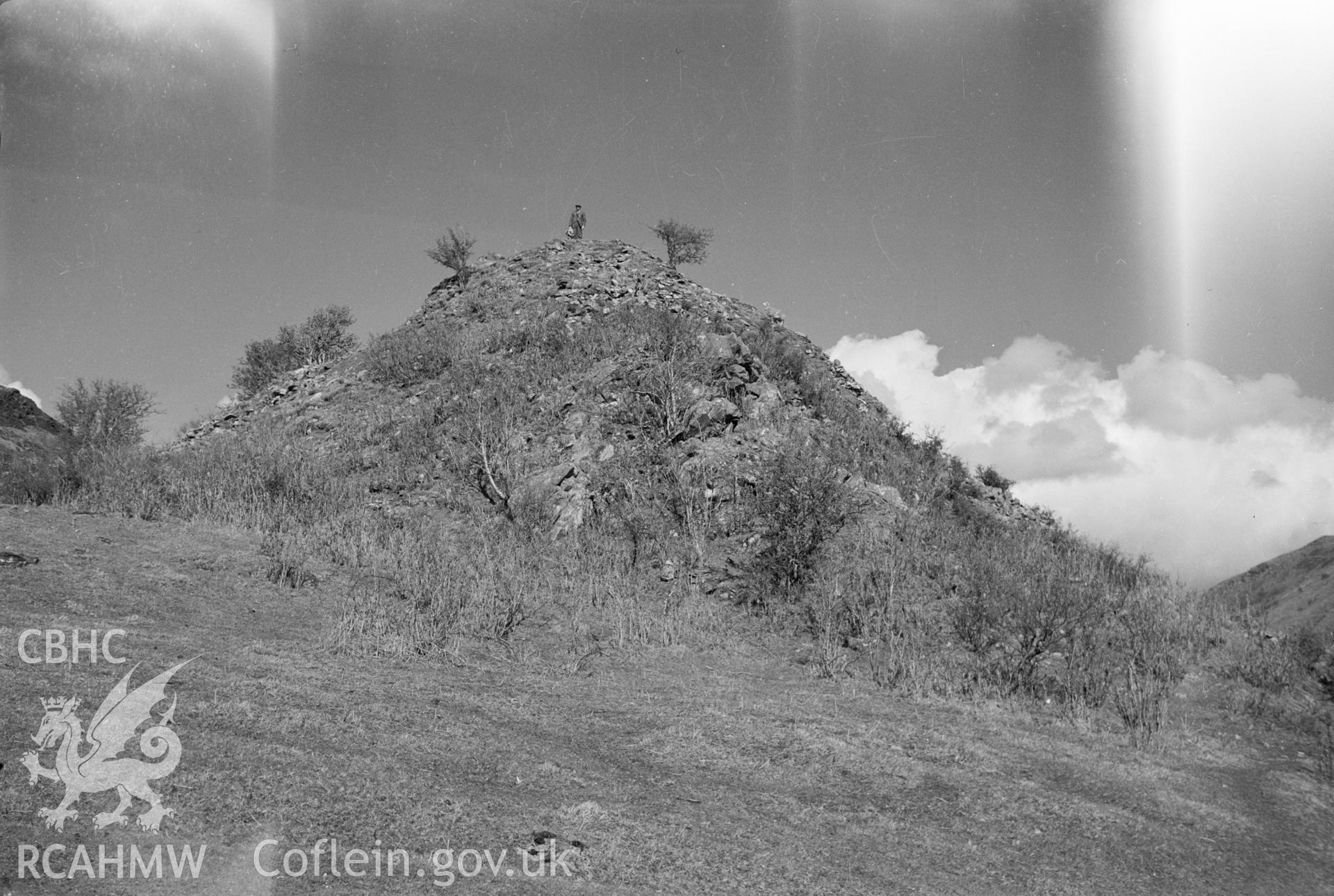 Digital copy of a nitrate negative showing view of Castell Prysor.