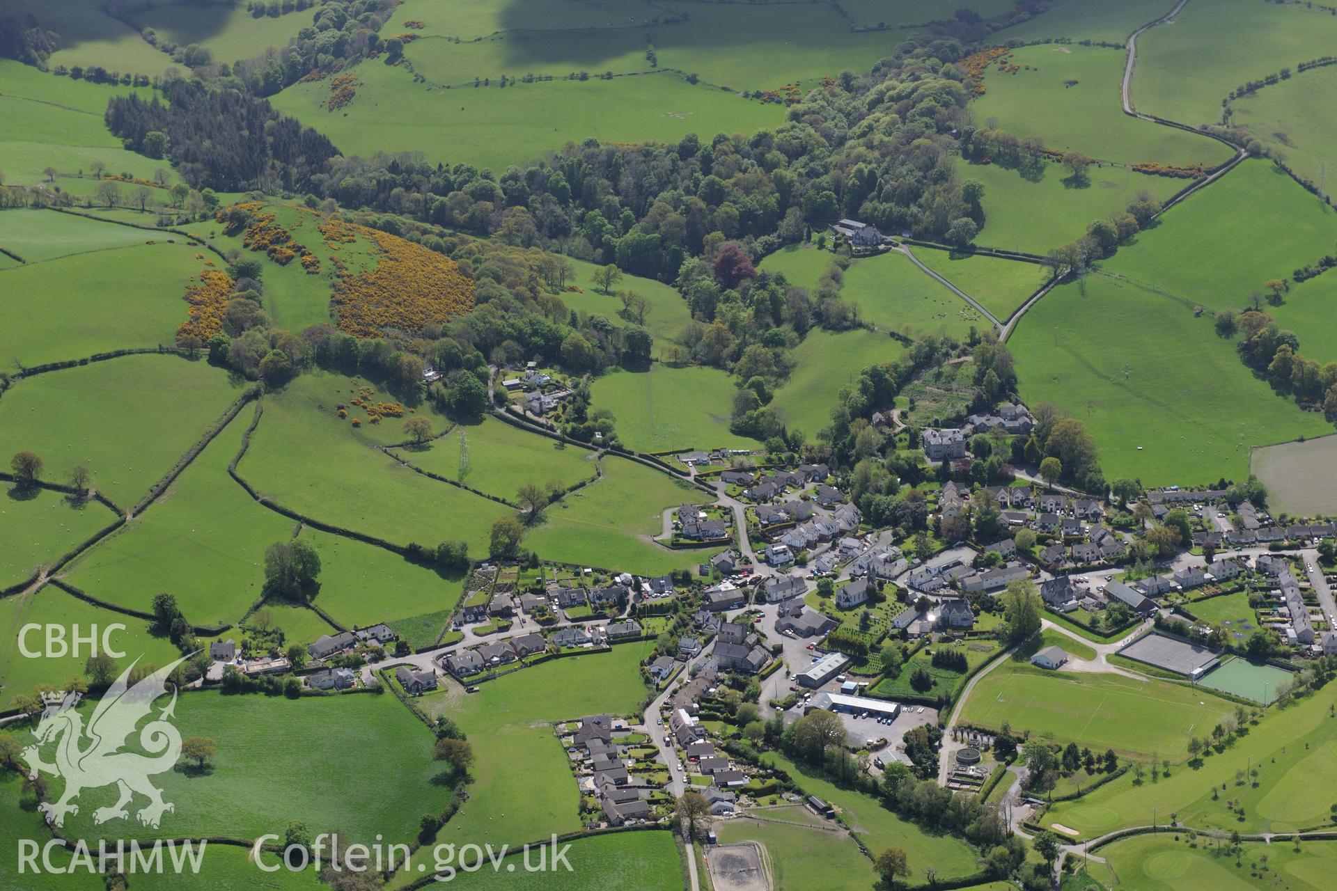 St. Michael's Church, in the village of Betws yn Rhos, Abergele. Oblique aerial photograph taken during the Royal Commission?s programme of archaeological aerial reconnaissance by Toby Driver on 22nd May 2013.