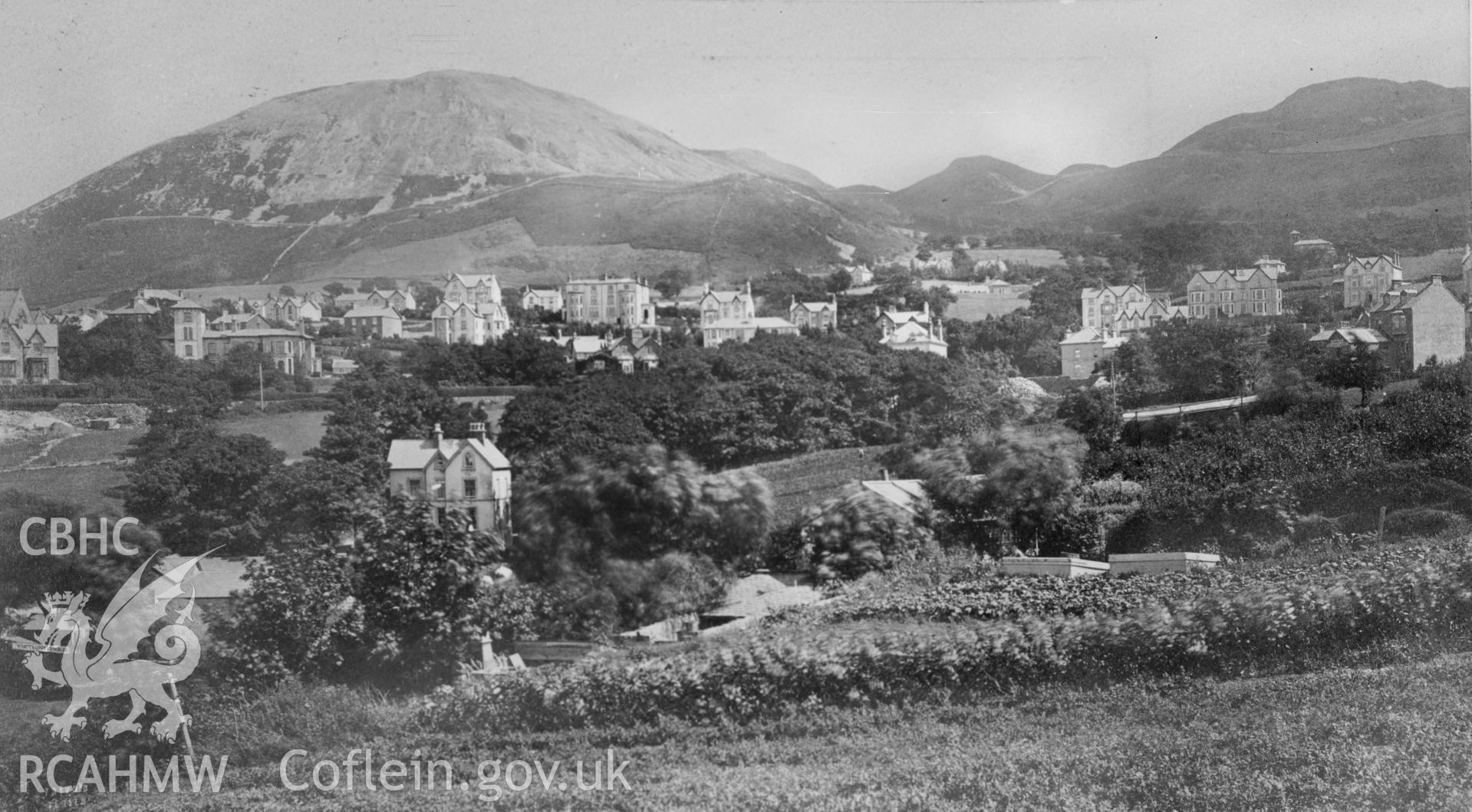 Digital copy of an acetate negative showing Penmaenmawr.