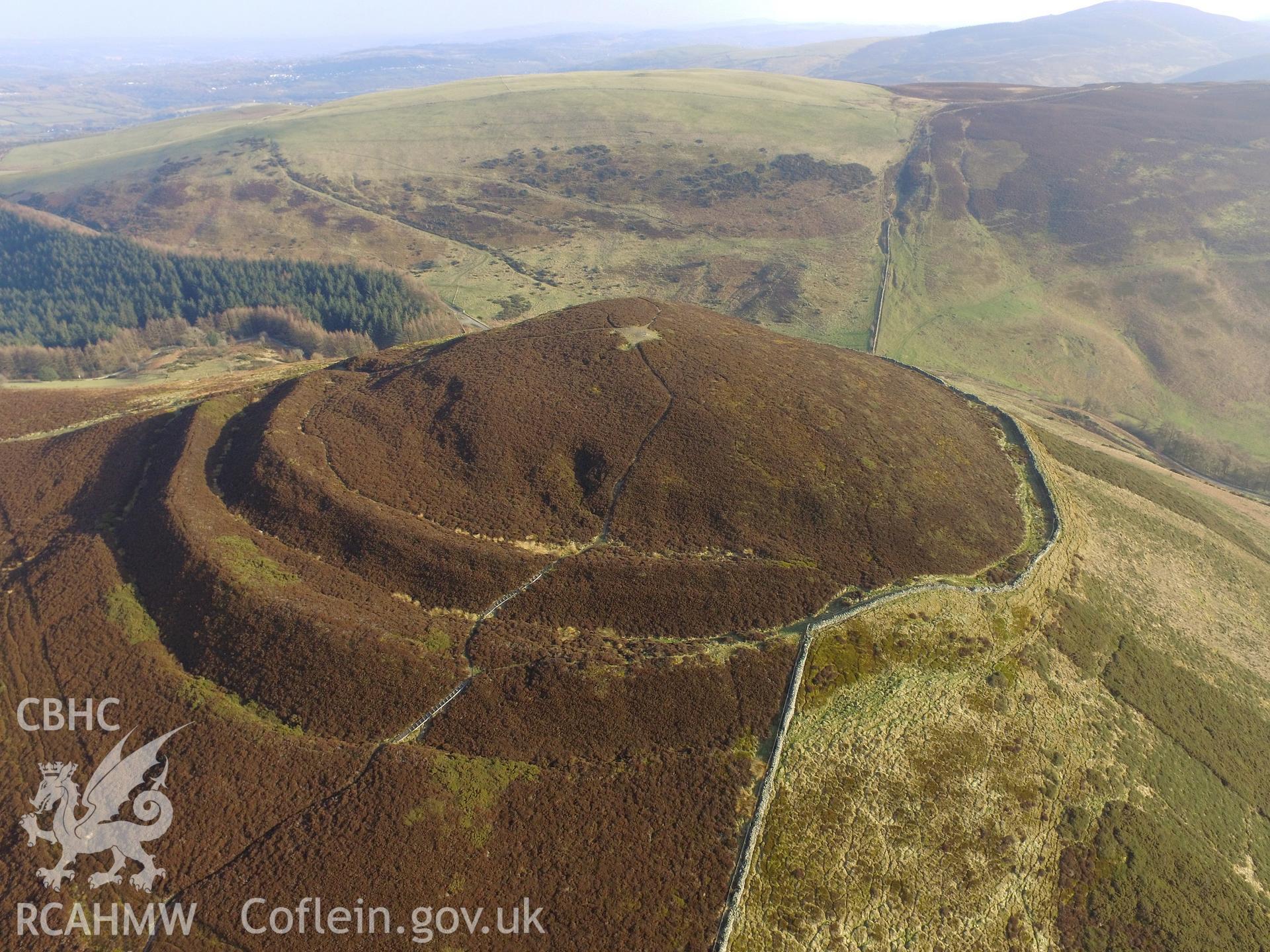 Colour photo showing view of Moel Arthur taken by Paul R. Davis, 6th March 2018.