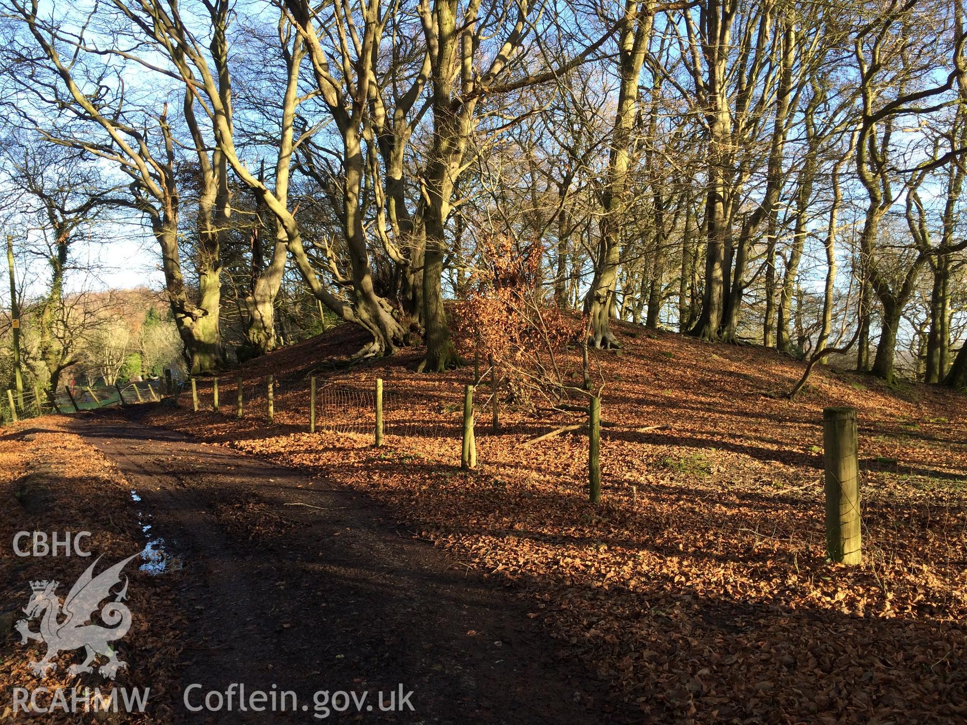 Photo showing Caer Licyn, taken by Paul R. Davis, December 2017.