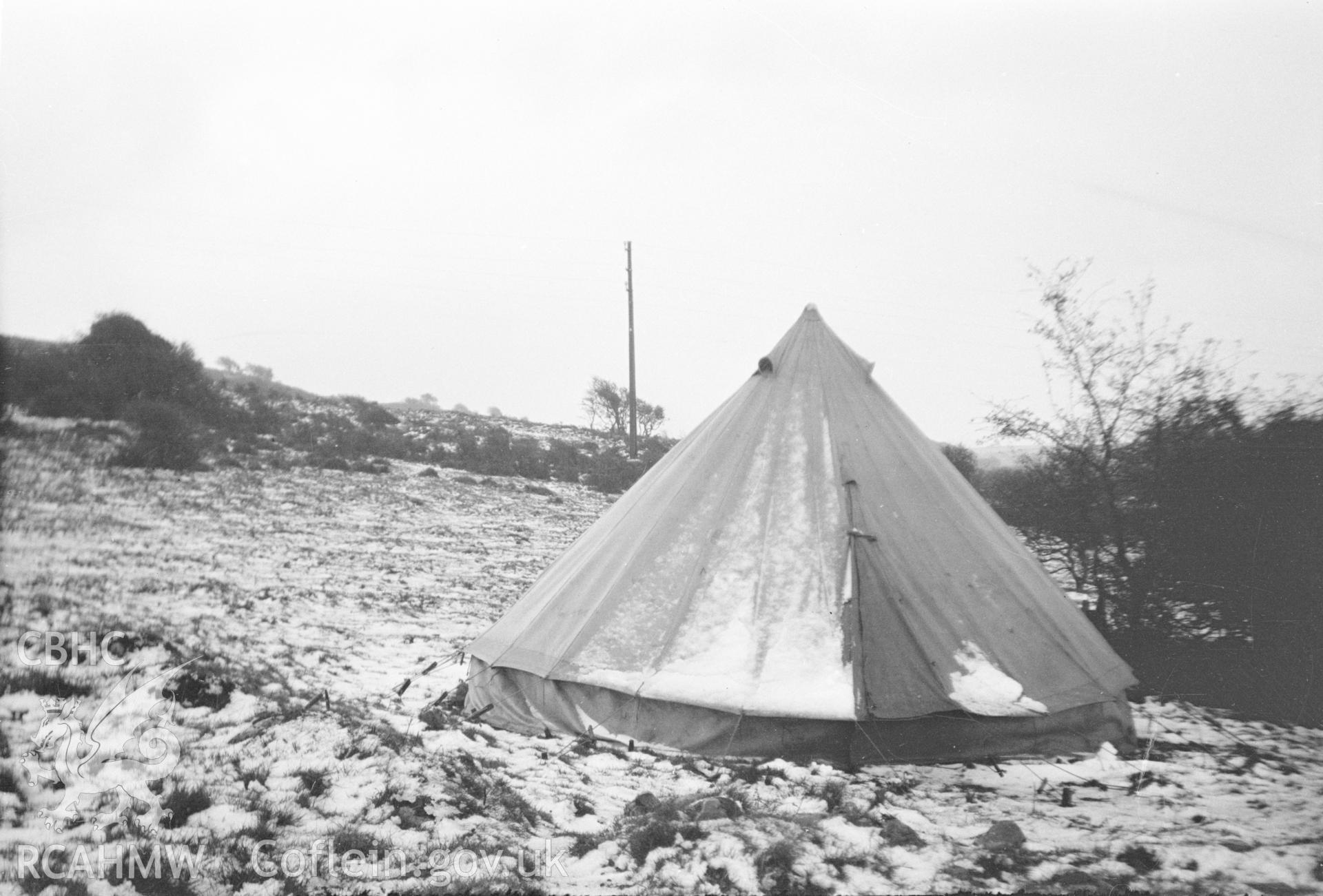 Digital copy of a nitrate negative showing Caerau ancient village. From the Cadw Monuments in Care Collection.