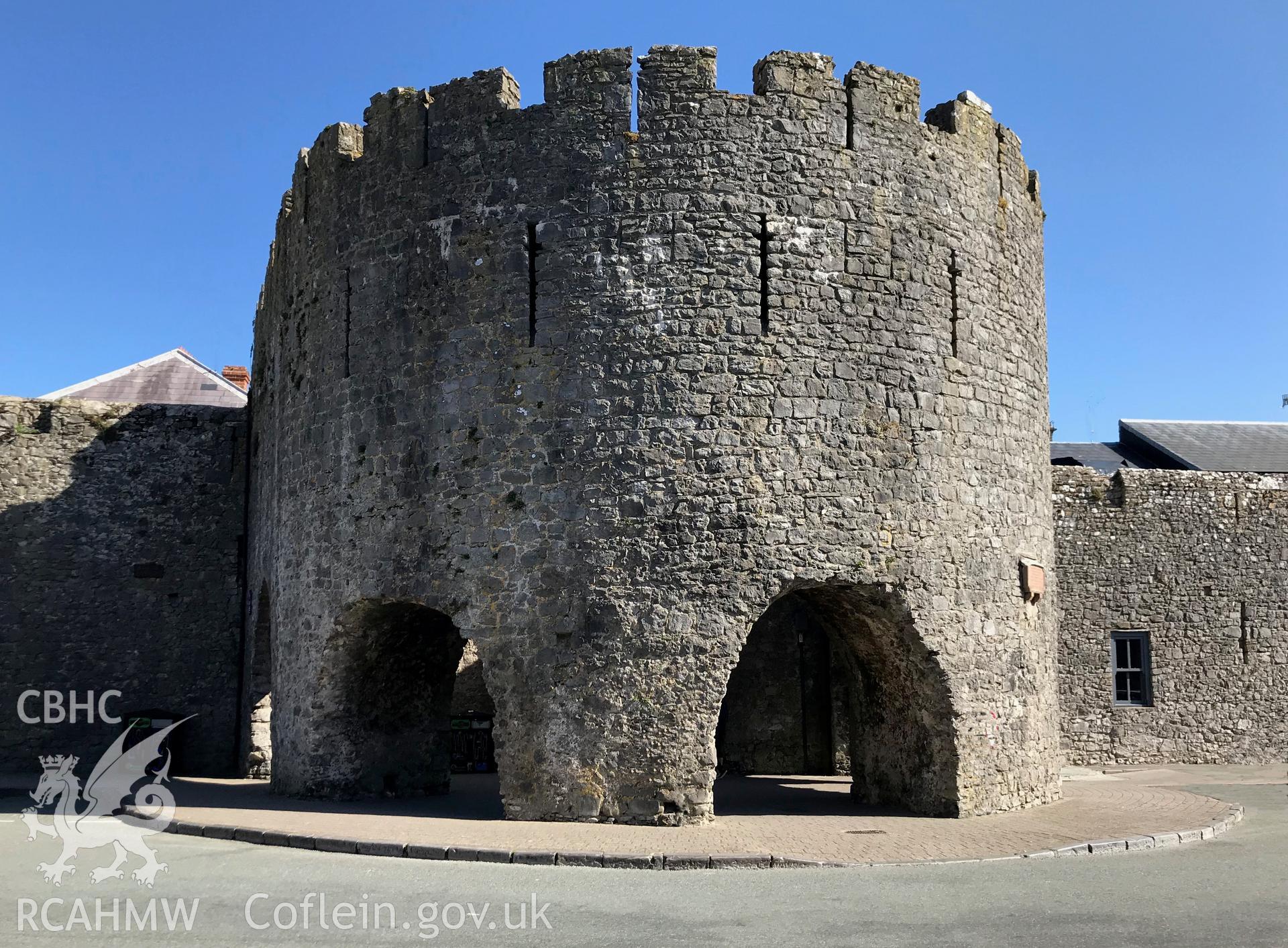 Digital colour photograph showing Tenby's town walls, taken by Paul R. Davis on 20th September 2019.