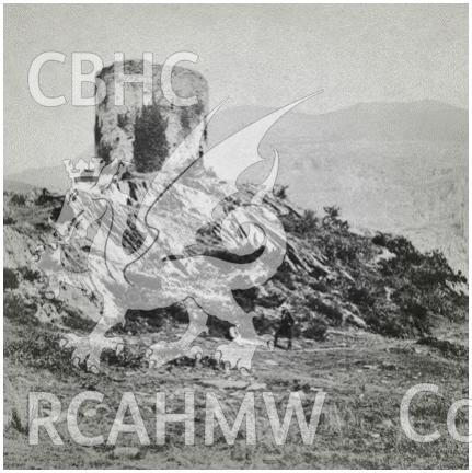 .gif file showing view of Dolbadarn Castle produced by Rita Singer using images in the National Monuments of Record