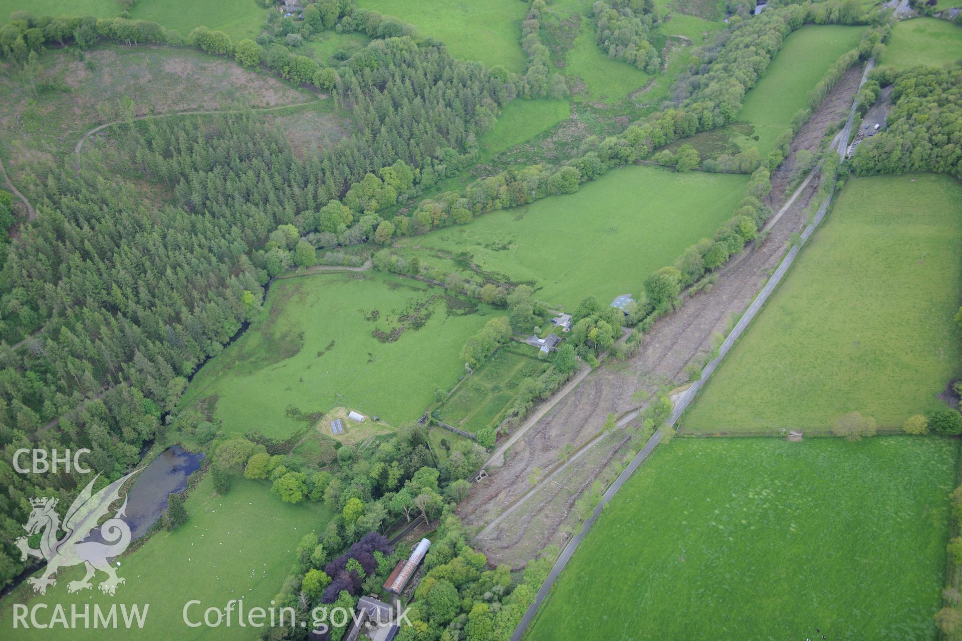 Allt-yr-Odyn garden. Oblique aerial photograph taken during the Royal Commission's programme of archaeological aerial reconnaissance by Toby Driver on 3rd June 2015.