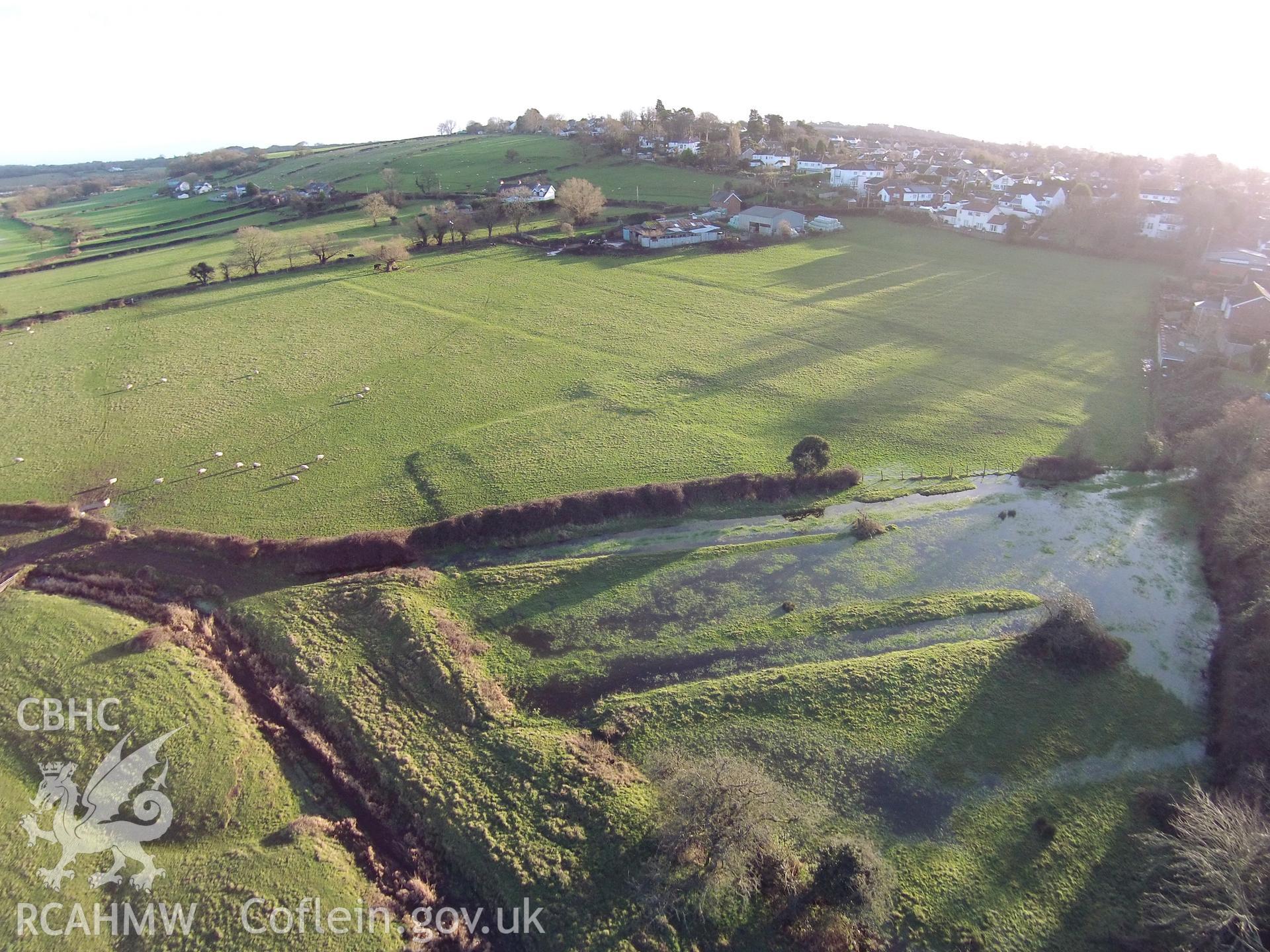 Colour photo showing Sully Moat, taken by Paul R. Davis, 29th December 2015.