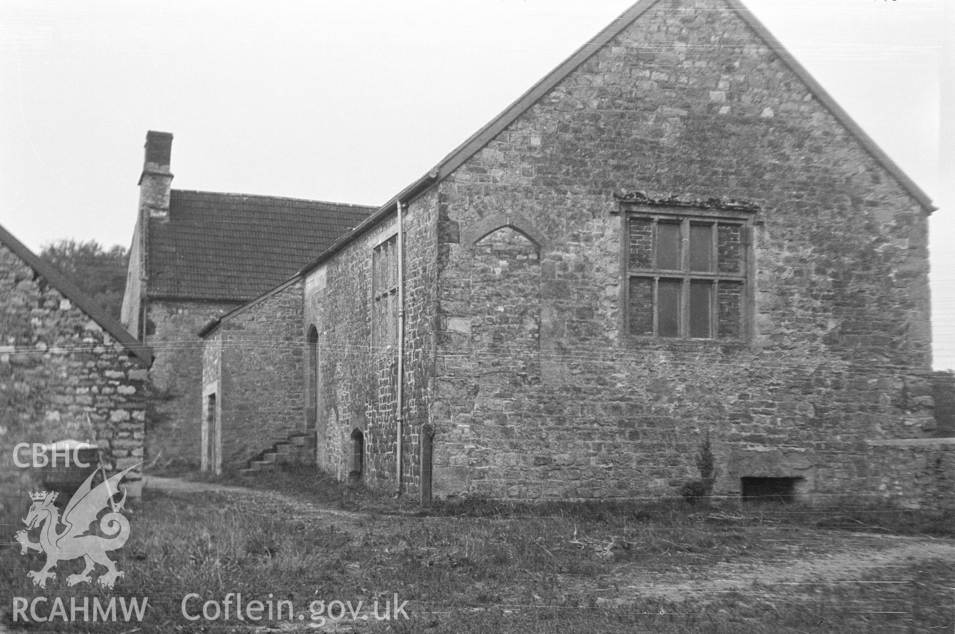 Digital copy of a nitrate negative relating to 'Old House at Crick' [possibly St Nyveyn's Chapel Cottage?].