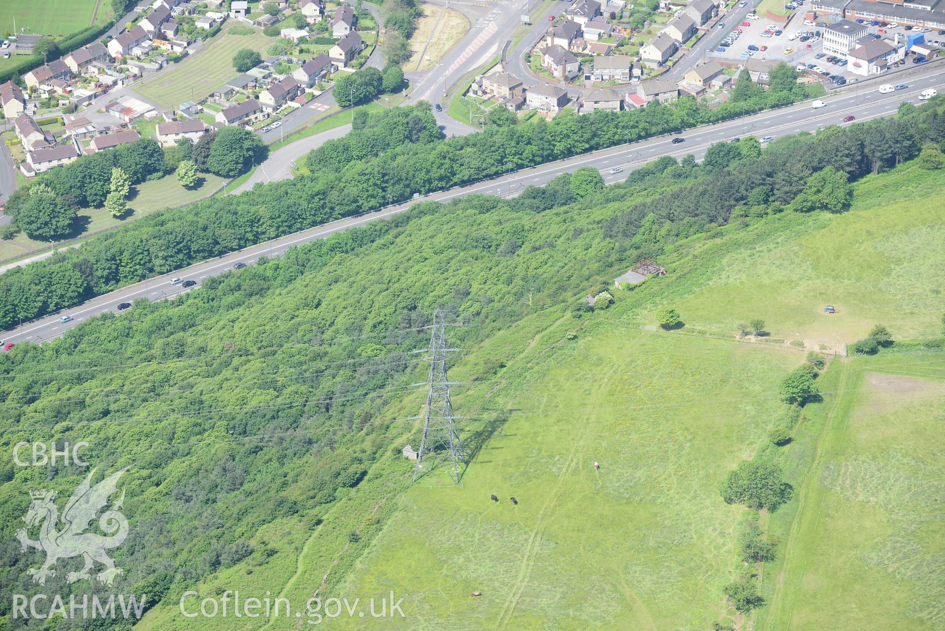 Swansea Radar Station. Oblique aerial photograph taken during the Royal Commission's programme of archaeological aerial reconnaissance by Toby Driver on 19th June 2015.