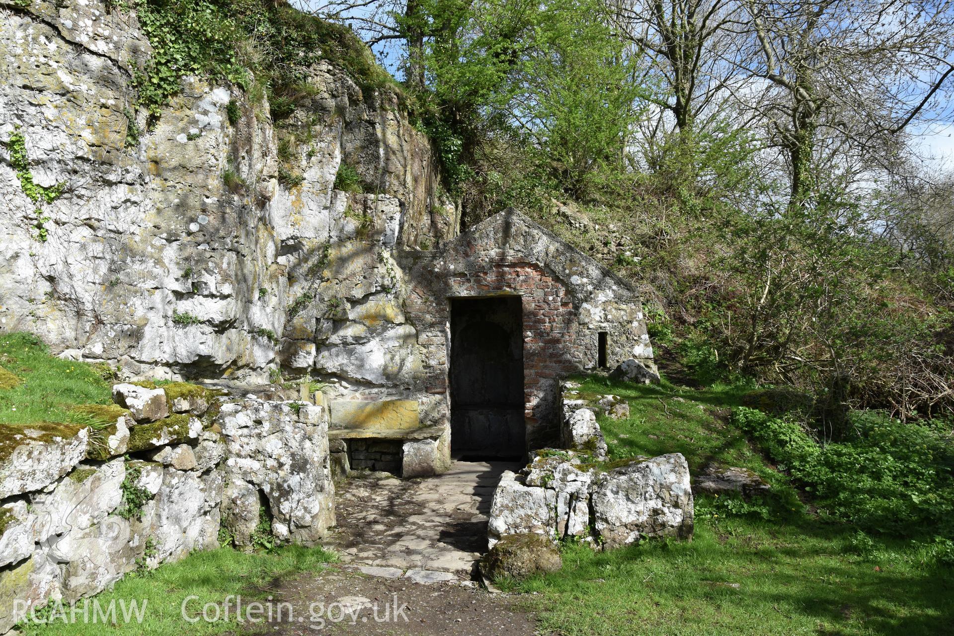 Investigator's photographic survey of St Seiriol's Well for the CHERISH Project. ? Crown: CHERISH PROJECT 2019. Produced with EU funds through the Ireland Wales Co-operation Programme 2014-2020. All material made freely available through the Open Government Licence.