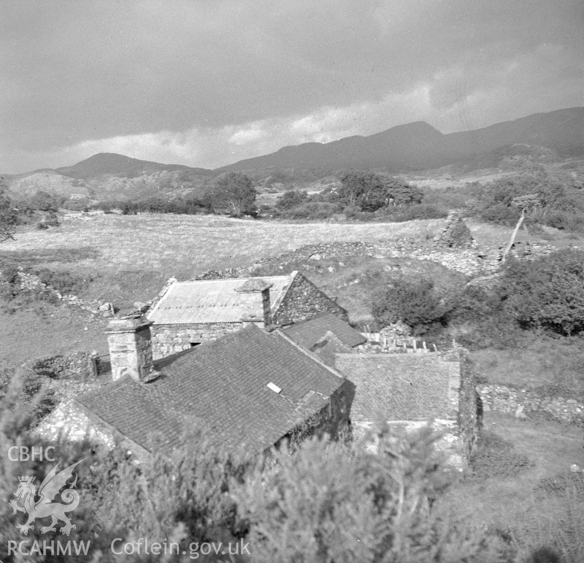 Digital copy of an undated nitrate negative showing landscape view of Coed Mawr, Merioneth.