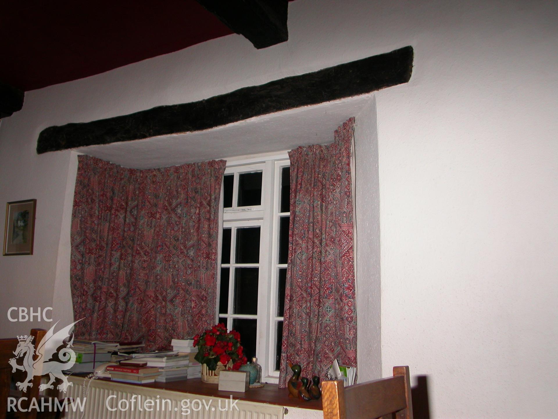 Photographic survey showing interior view of window at Church House, Mitchel Troy, by Geoff Ward, 2005.