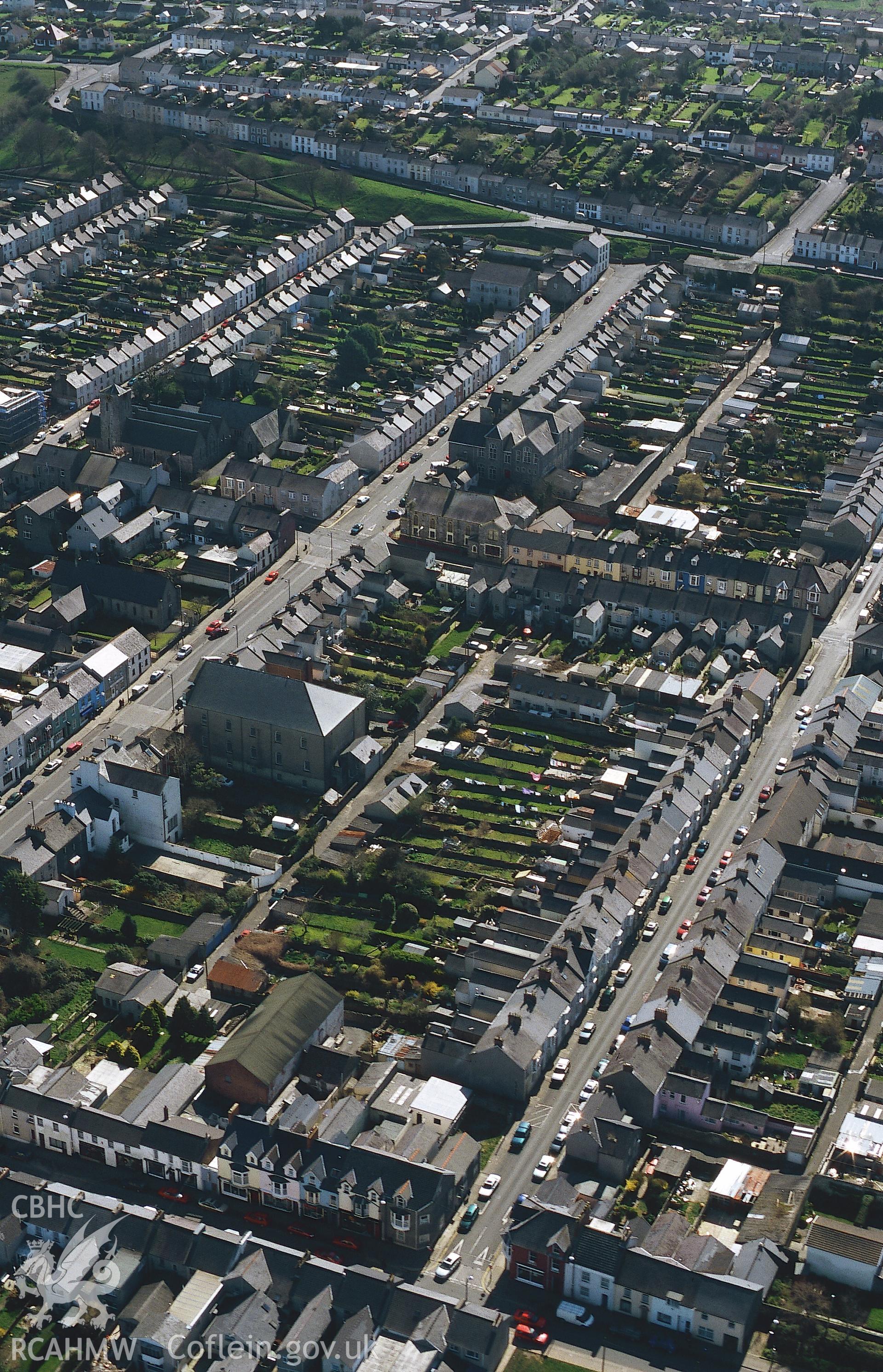 RCAHMW colour slide oblique aerial photograph of Pembroke Dock, taken by T.G.Driver on the 22/05/2000