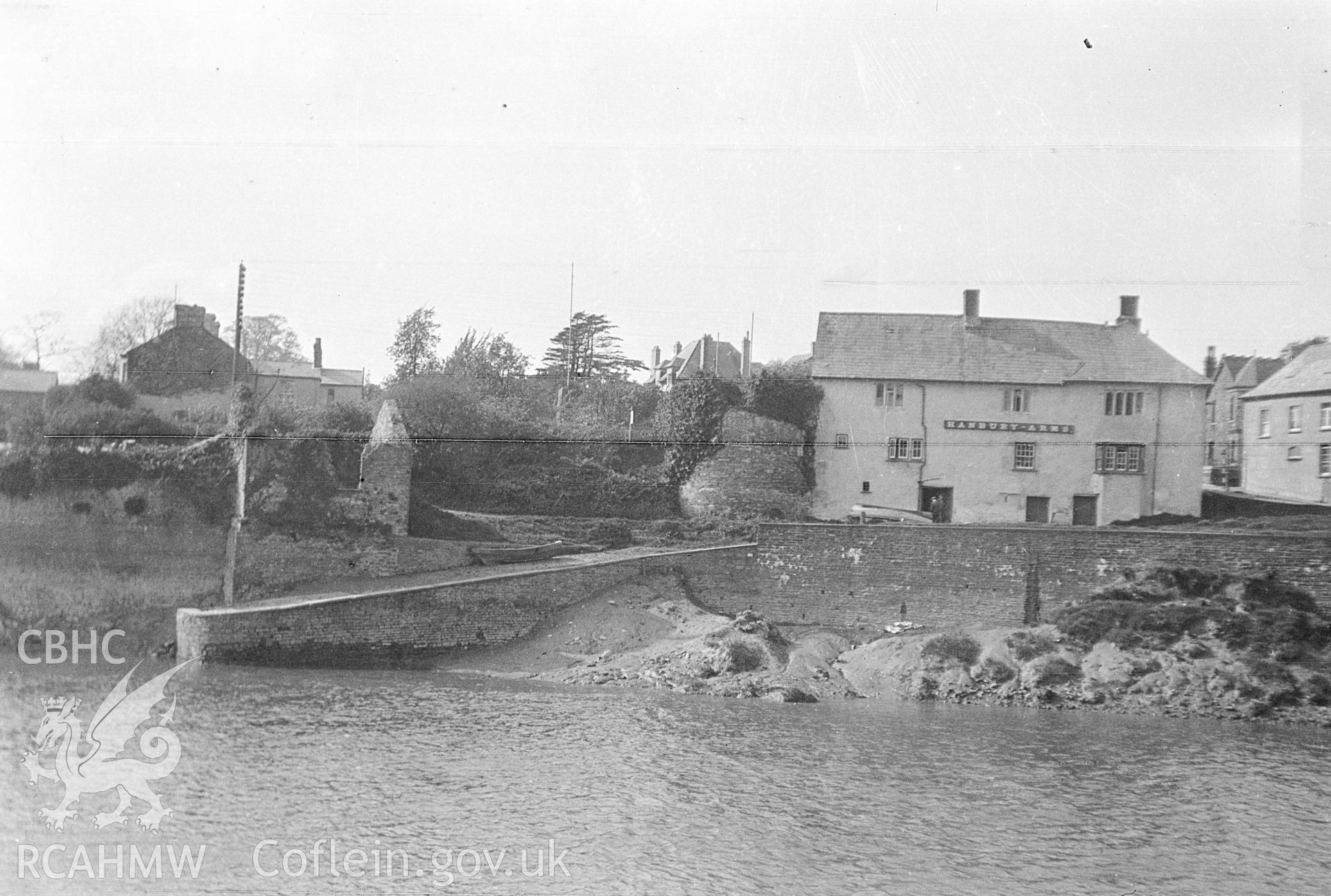 Digital copy of a nitrate negative showing Caerleon castle. From the Cadw Monuments in Care Collection.