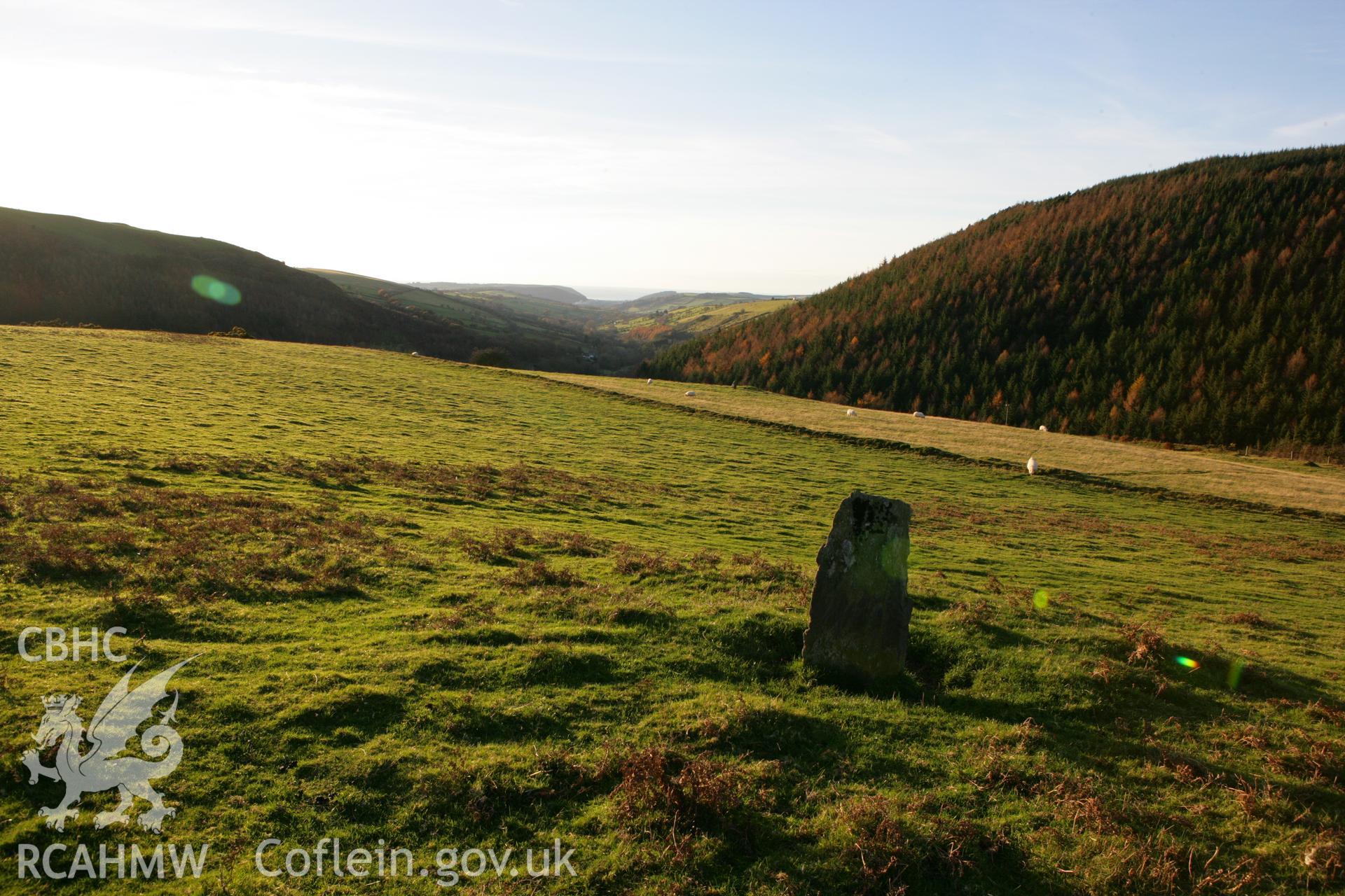 Photographic survey of standing stone pair in winter light, conducted on 15th November 2007.