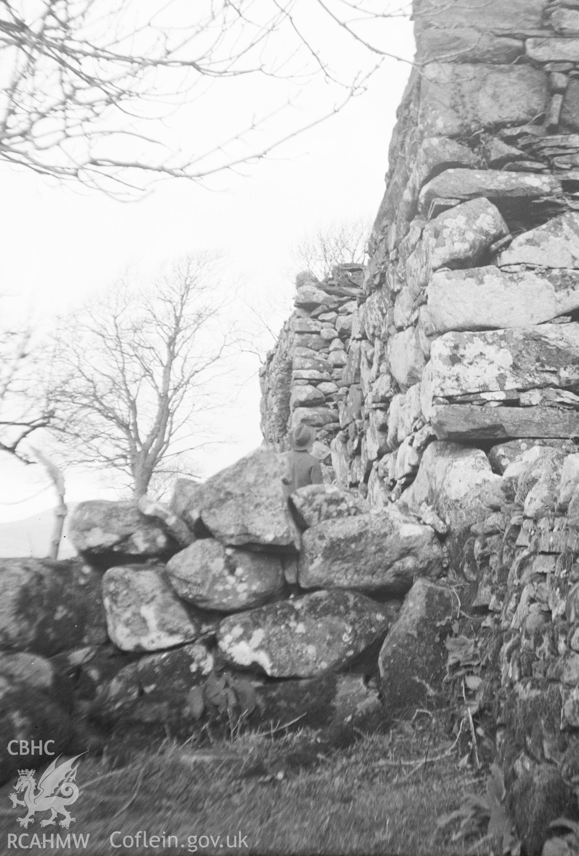 Digital copy of a nitrate negative showing Clenennau "medieval building".