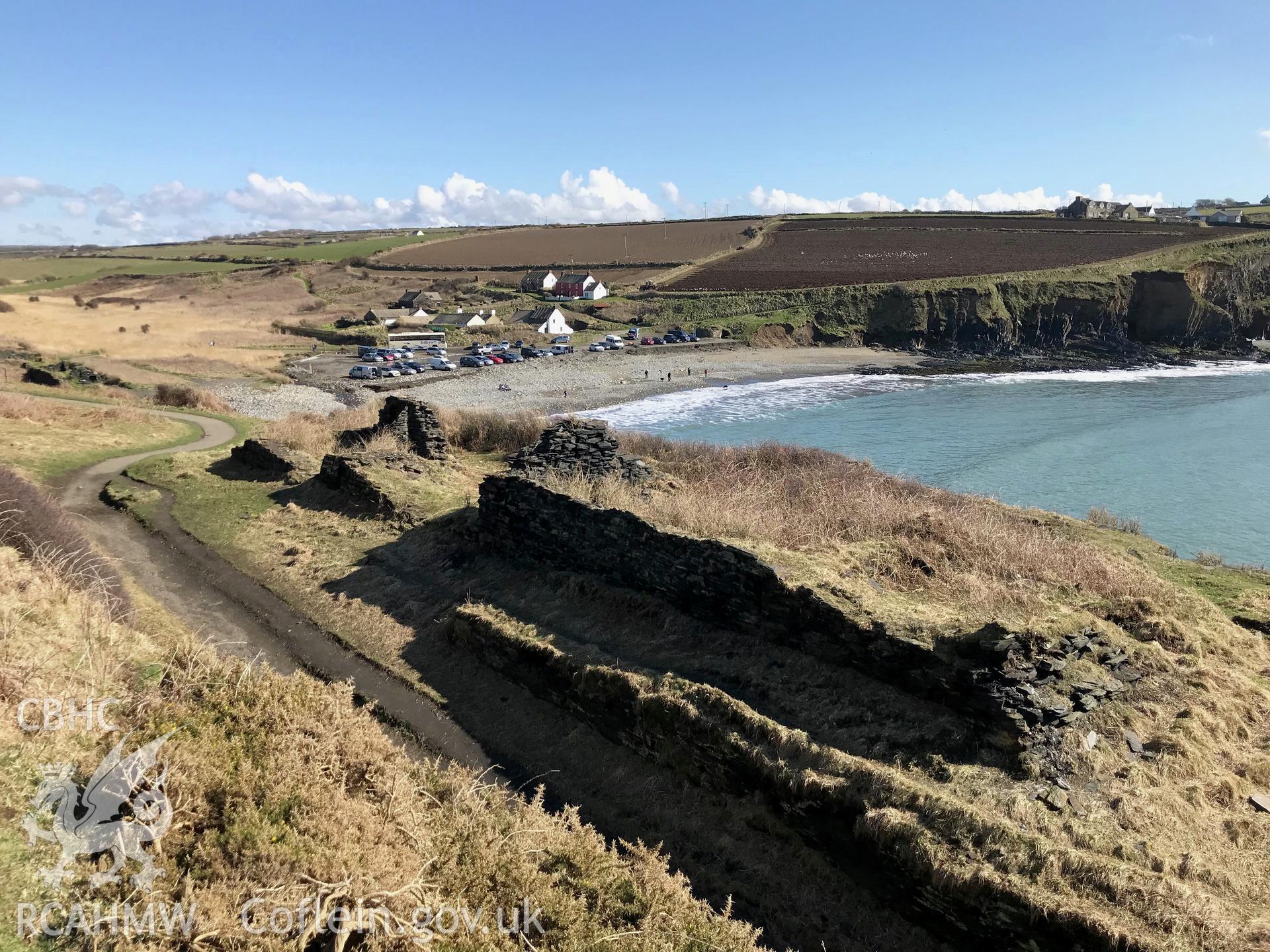 Colour photo showing view of Abereiddy, taken by Paul R. Davis, 2018.