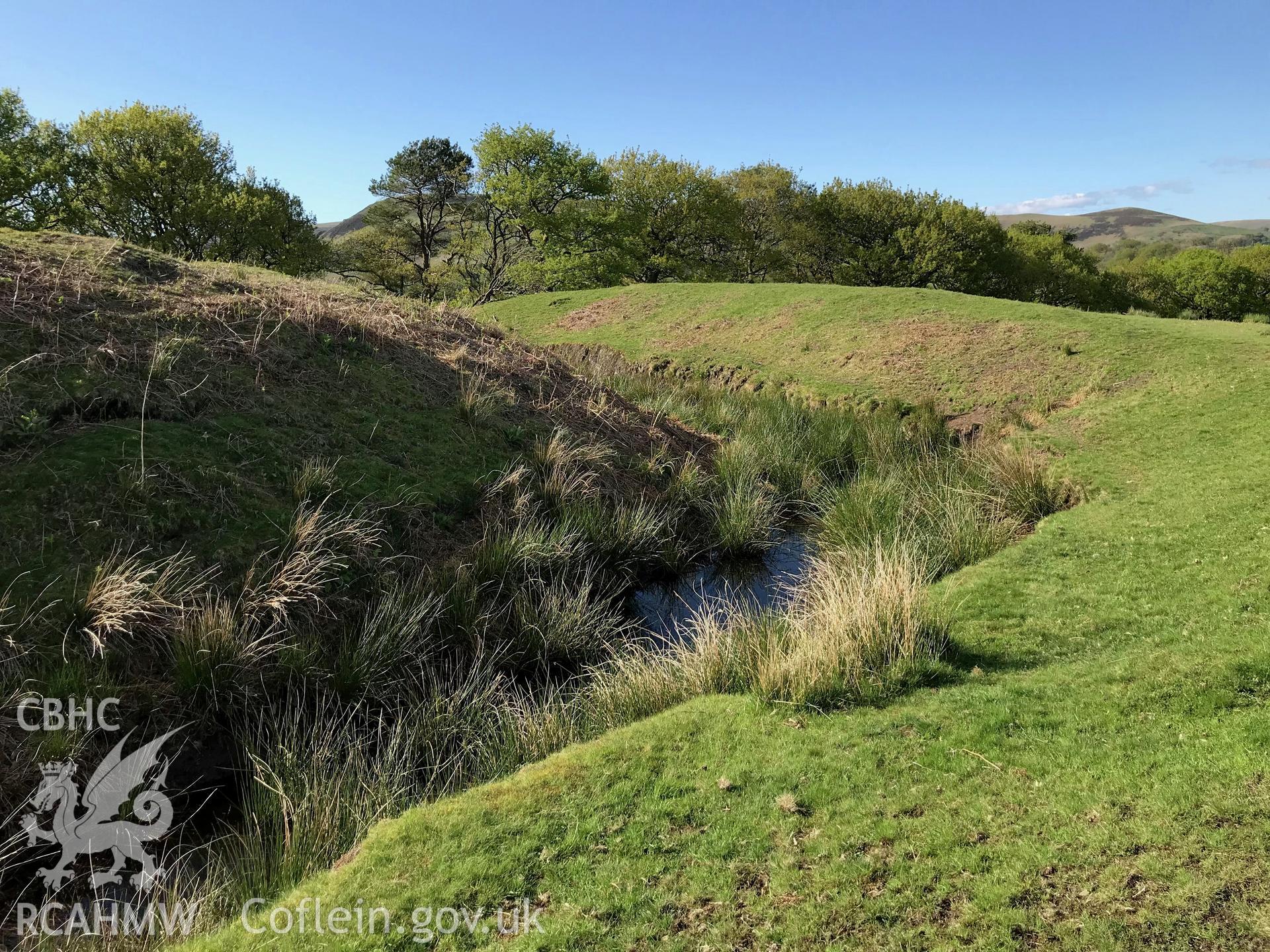 Colour photo of Twdin (also known as Caer Aeron and Fforest Castle), Treflys, taken by Paul R. Davis, 14th May 2018.