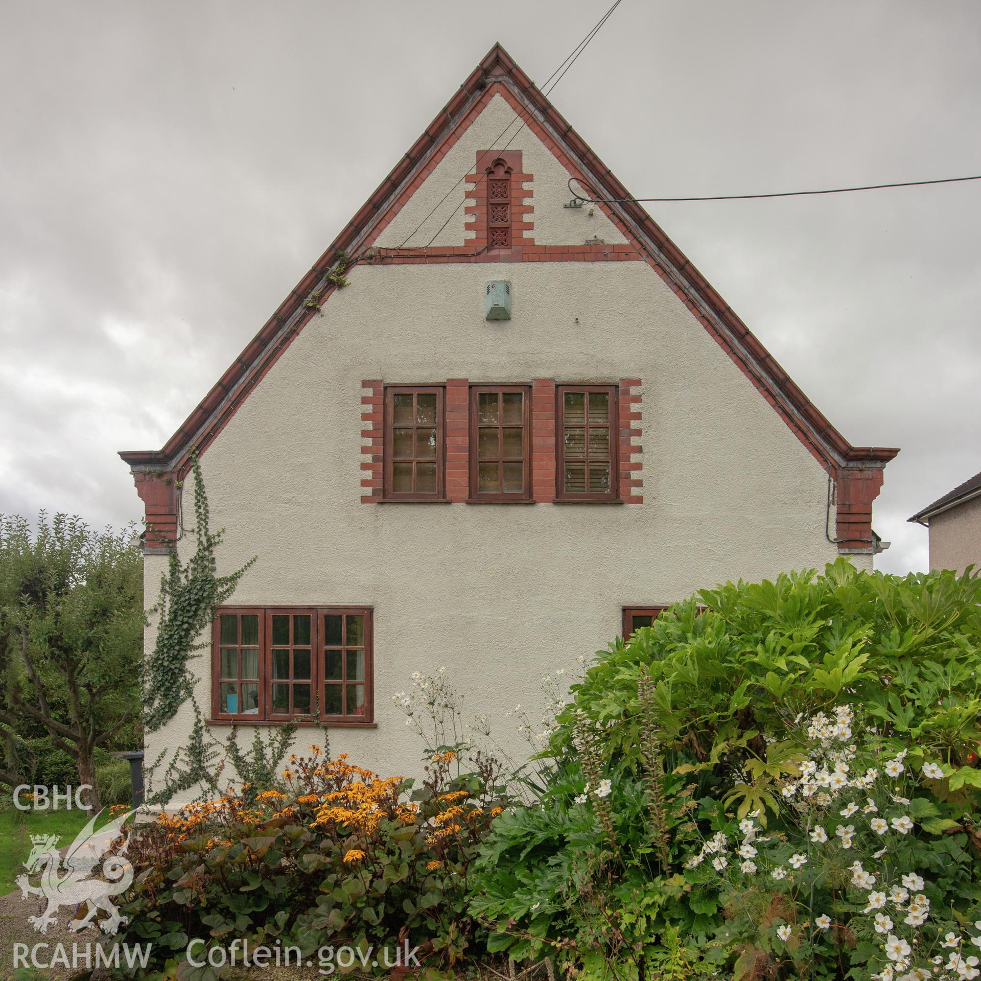 Colour photograph showing side elevation of Seion English Presbyterian Chapel, Trevor. Photographed by Richard Barrett on 15th September 2018.