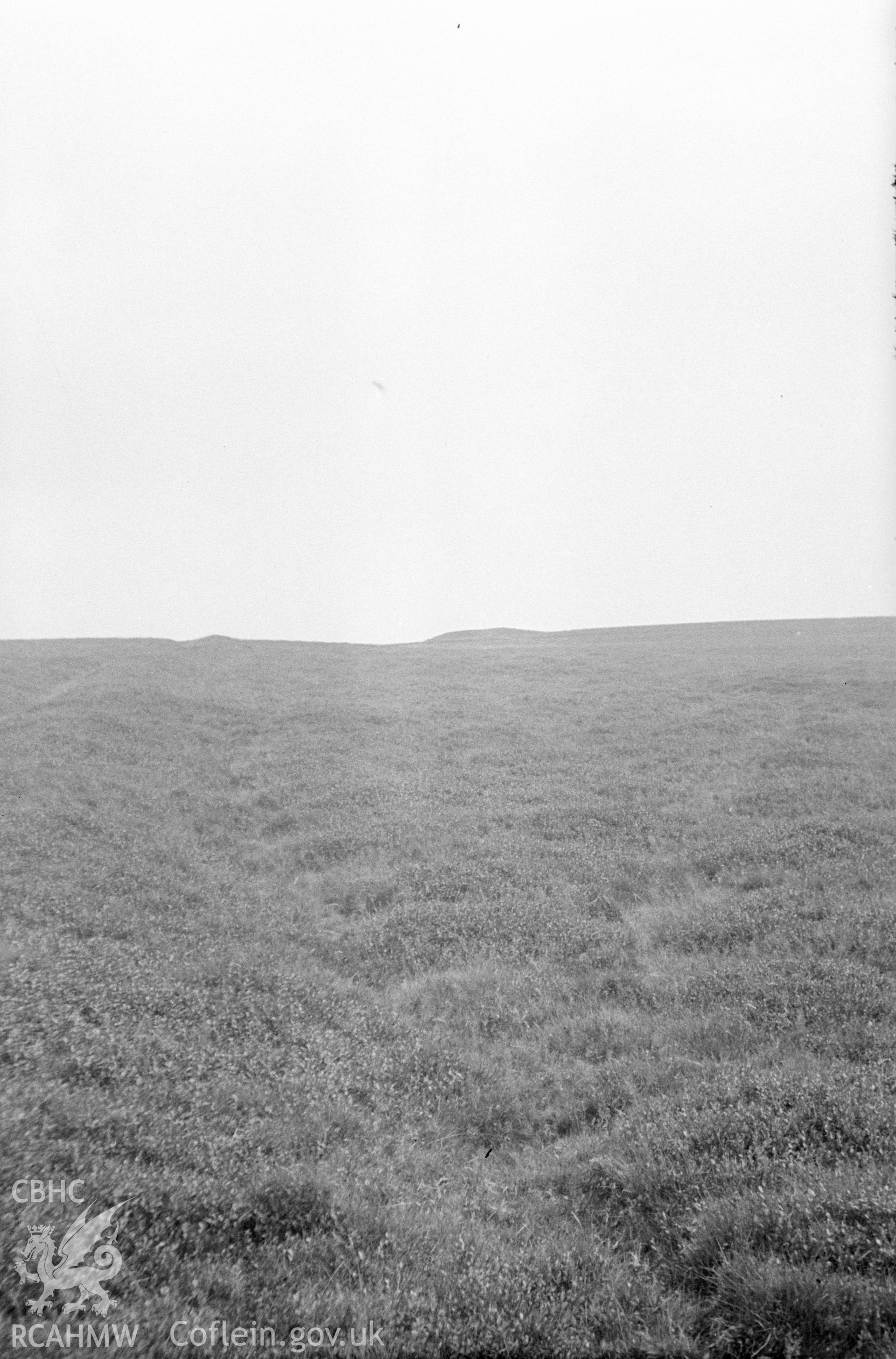 Digital copy of a black and white negative relating to Begwns Barrow, Mynydd Machen. From the Cadw Monuments in Care Collection.