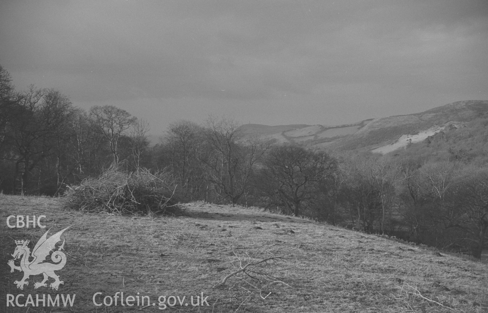 Digital copy of a black and white negative showing panorama of Nanteos estate from the New Cross Road. Photographed by Arthur O. Chater in January 1968. (Looking north from Grid Reference SN 620 779) [Photo 1 of 5].