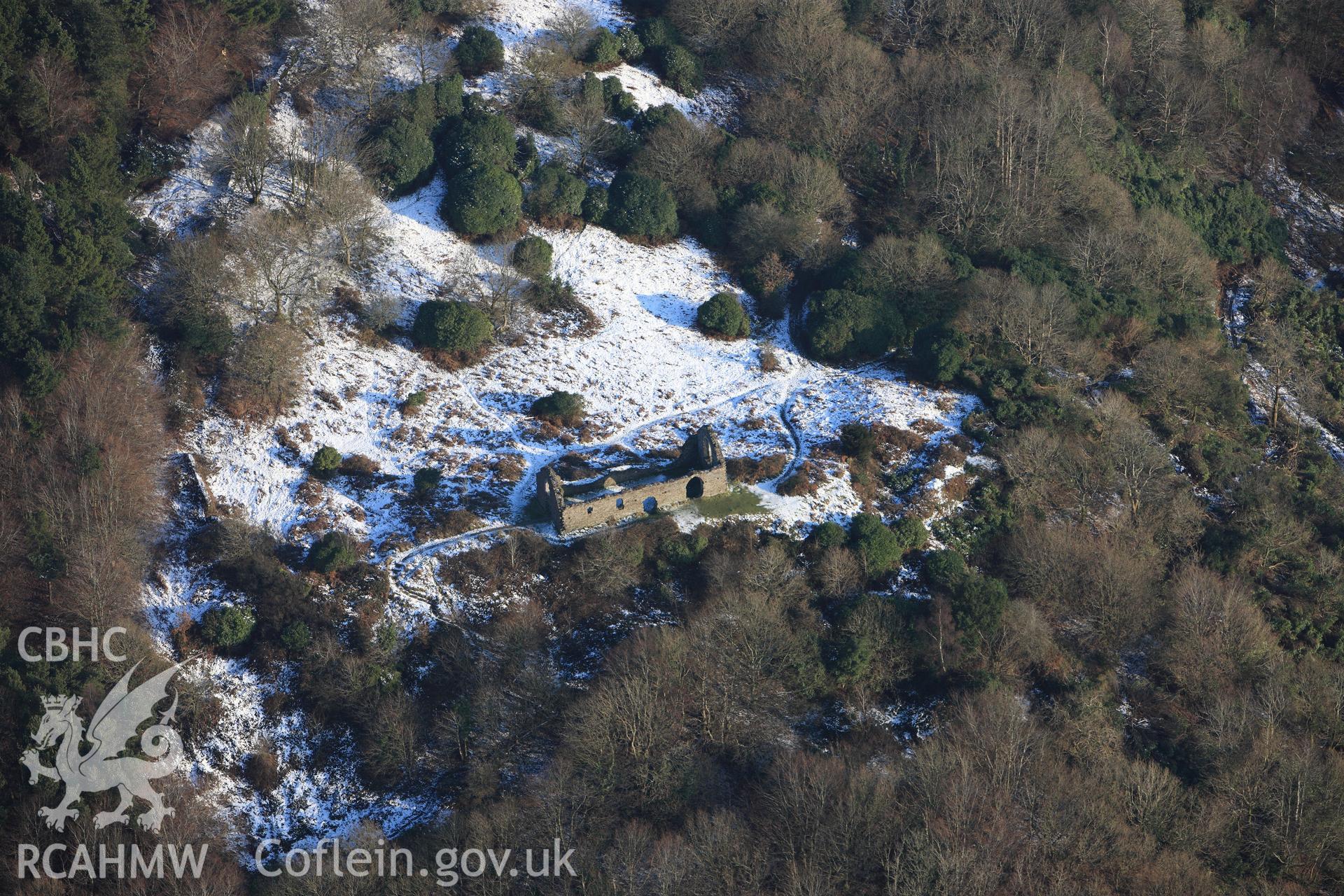 Hen Eglwys, Grugwallt, Margam, Port Talbot. Oblique aerial photograph taken during the Royal Commission?s programme of archaeological aerial reconnaissance by Toby Driver on 24th January 2013.