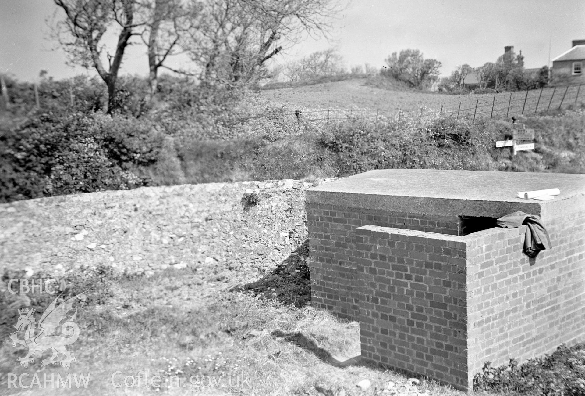 Digital copy of a nitrate negative showing Castlemartin Castle.