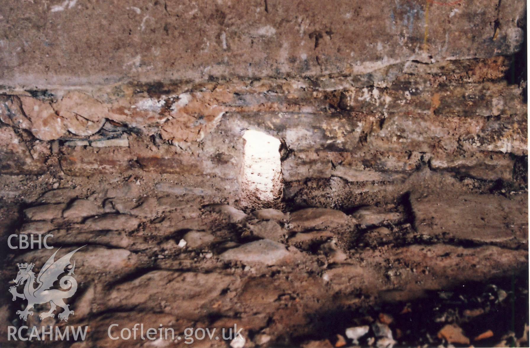 Cow house drain interior at Treowen, Wonastow, taken by John Wheelock during building work, January 2019.