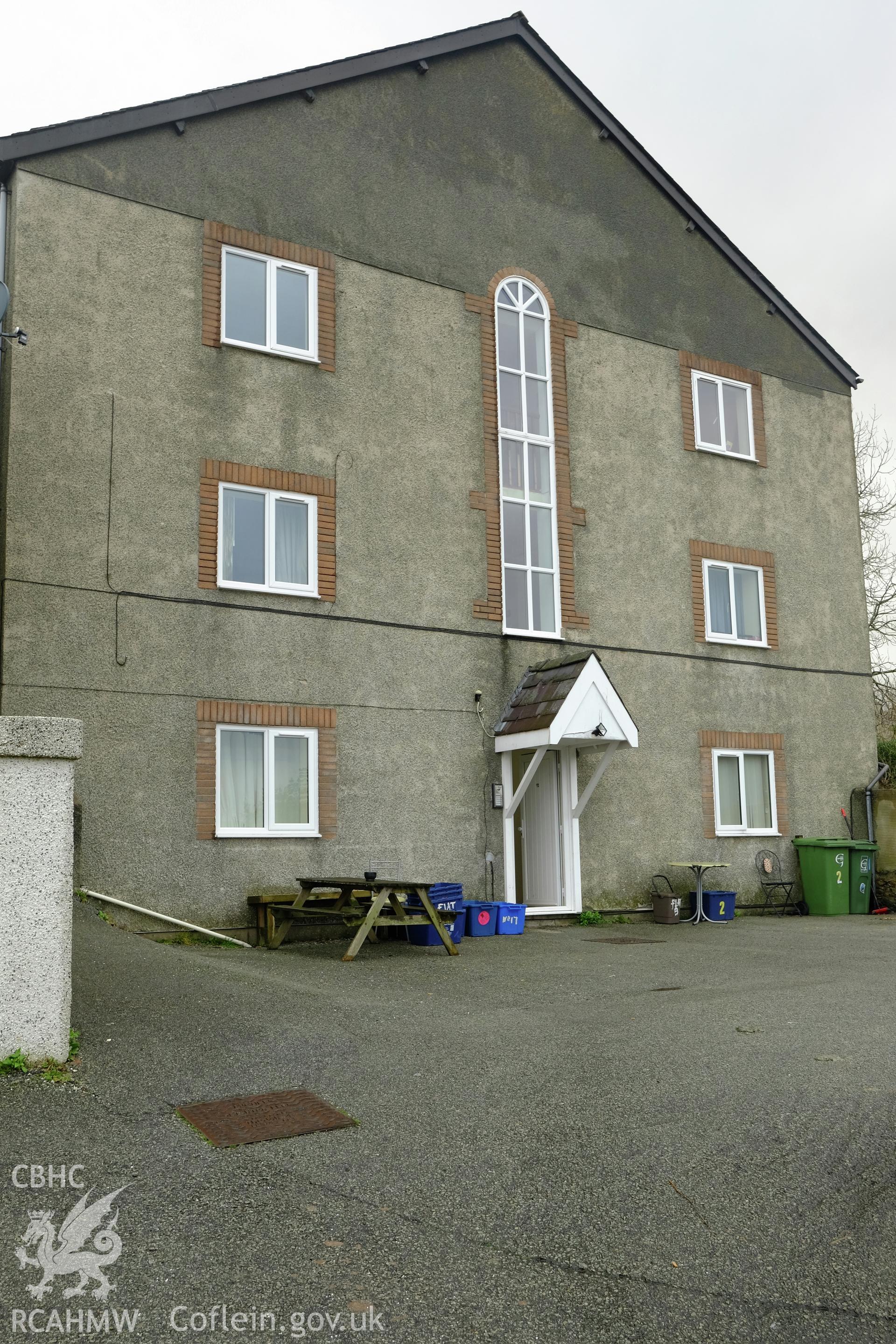 Colour photograph showing former Brynteg Calvinistic Methodist Chapel, Bethesda, produced by Richard Hayman 31st January 2017