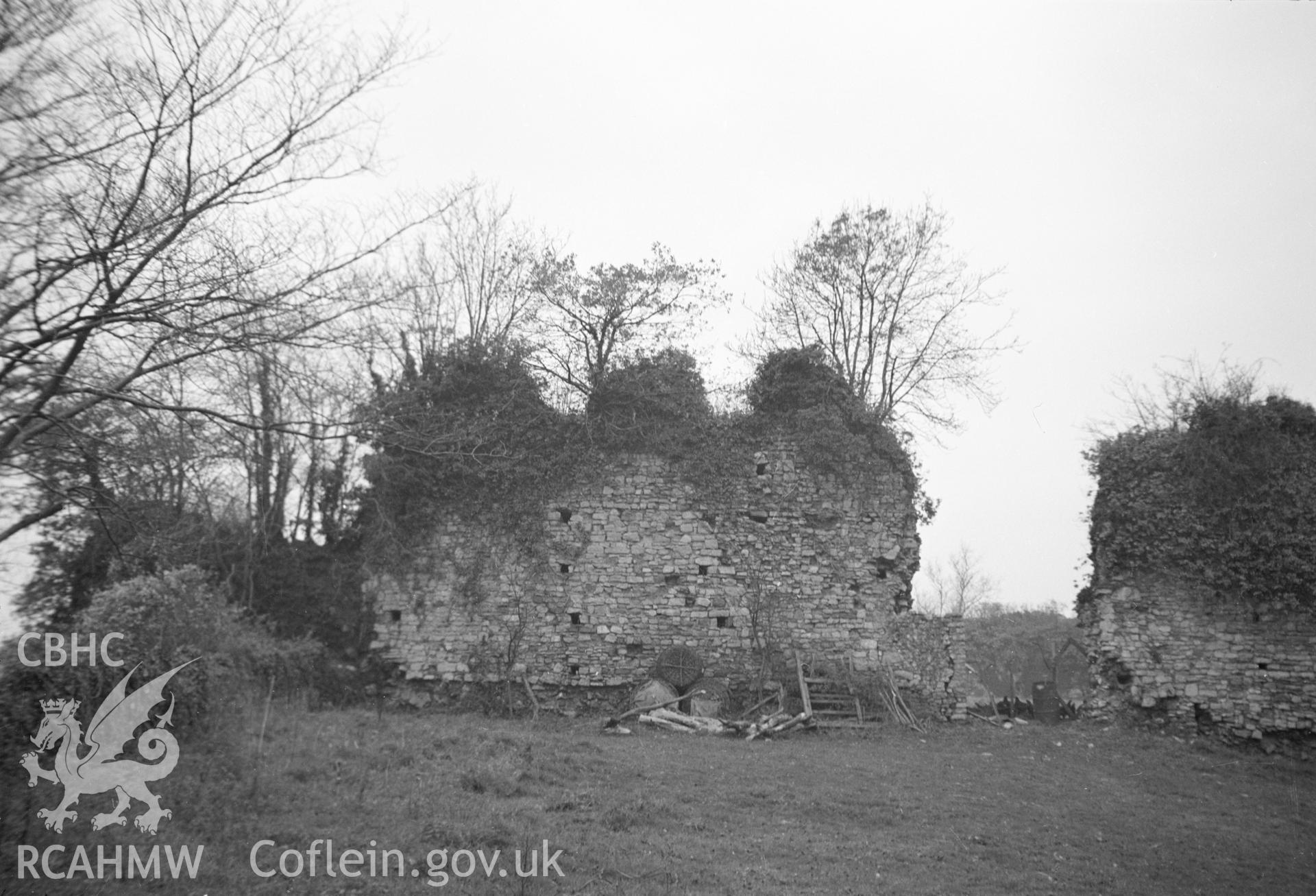 Digital copy of a nitrate negative showing Dinas Powys Castle, dated November 1948.