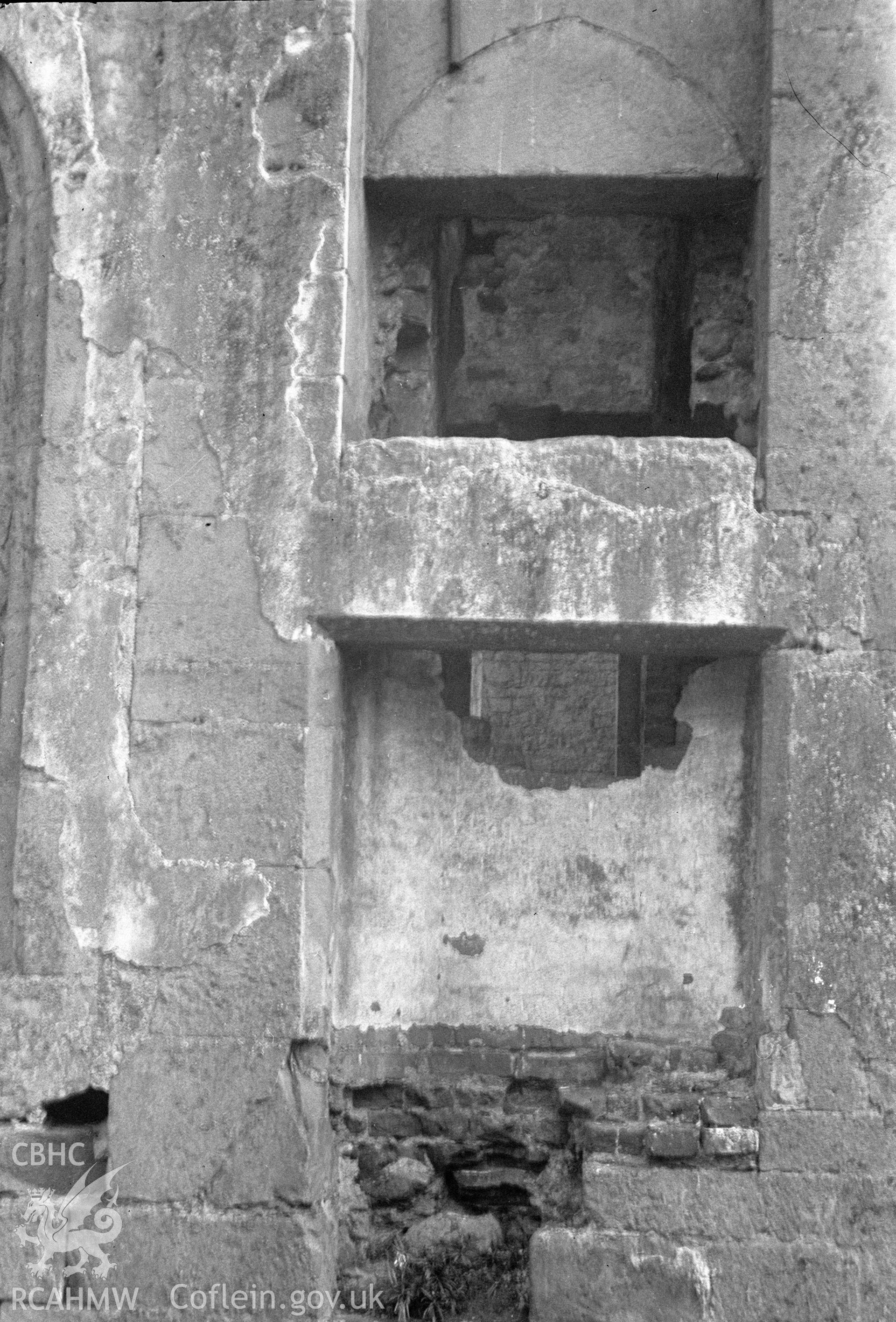 Digital copy of a nitrate negative showing Raglan Castle, taken by Leonard Monroe, 1927.