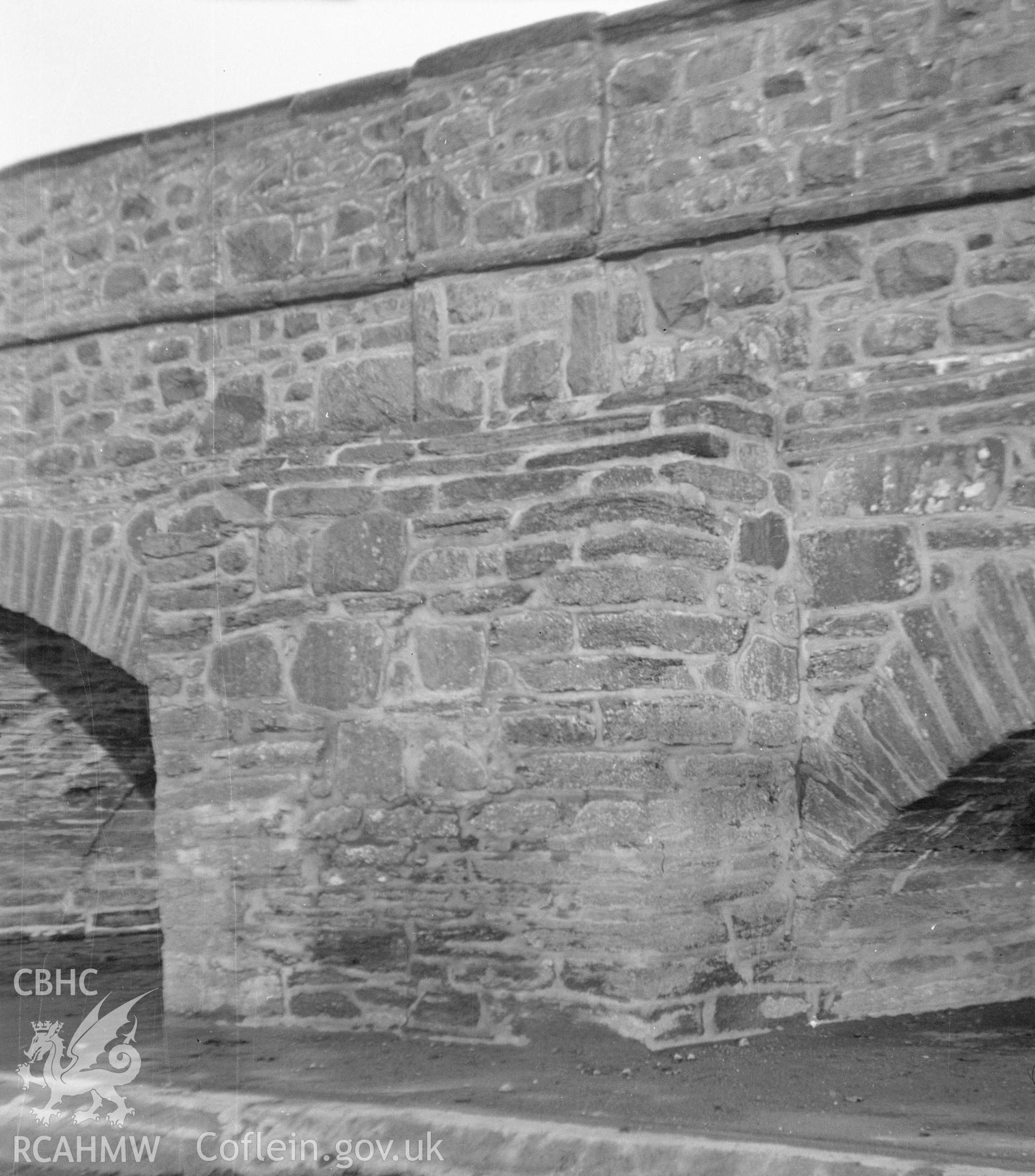 Digital copy of a nitrate negative showing Dolgellau Bridge.