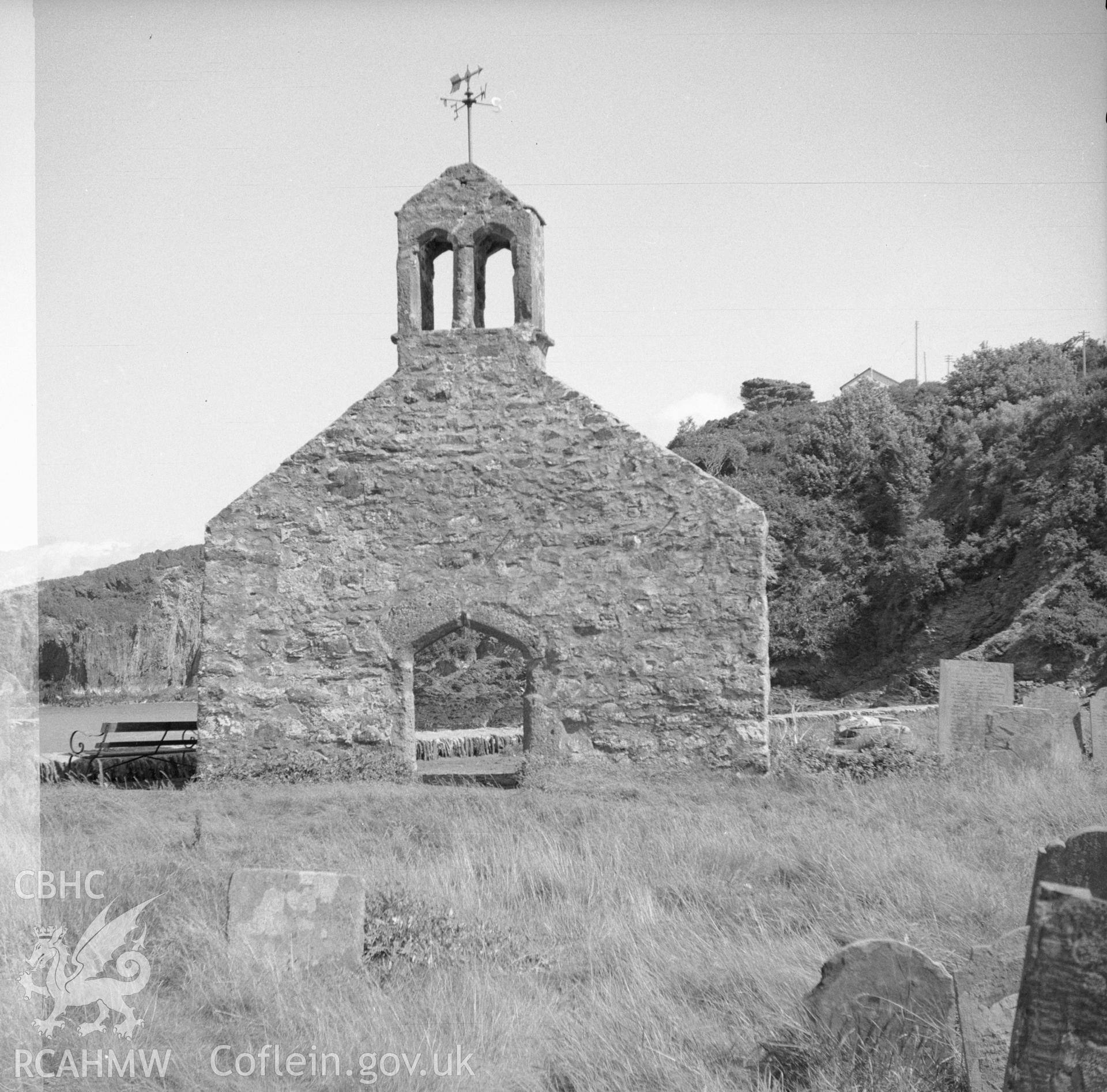 Digital copy of an acetate negative showing Cwm yr Eglwys, Dinas, 1956.