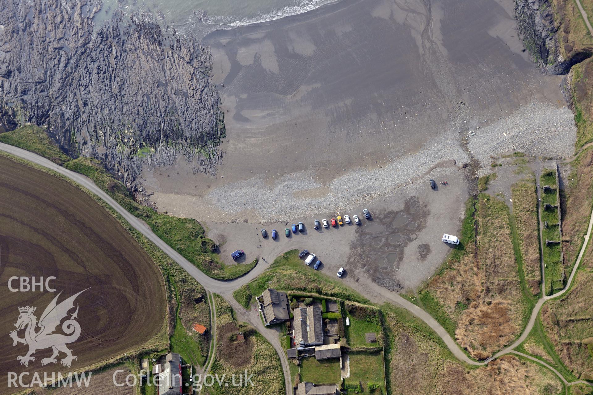 Royal Commission aerial photograph of Abereiddi/Abereiddy taken on 27th March 2017. Baseline aerial reconnaissance survey for the CHERISH Project. ? Crown: CHERISH PROJECT 2017. Produced with EU funds through the Ireland Wales Co-operation Programme 2014-2020. All material made freely available through the Open Government Licence.