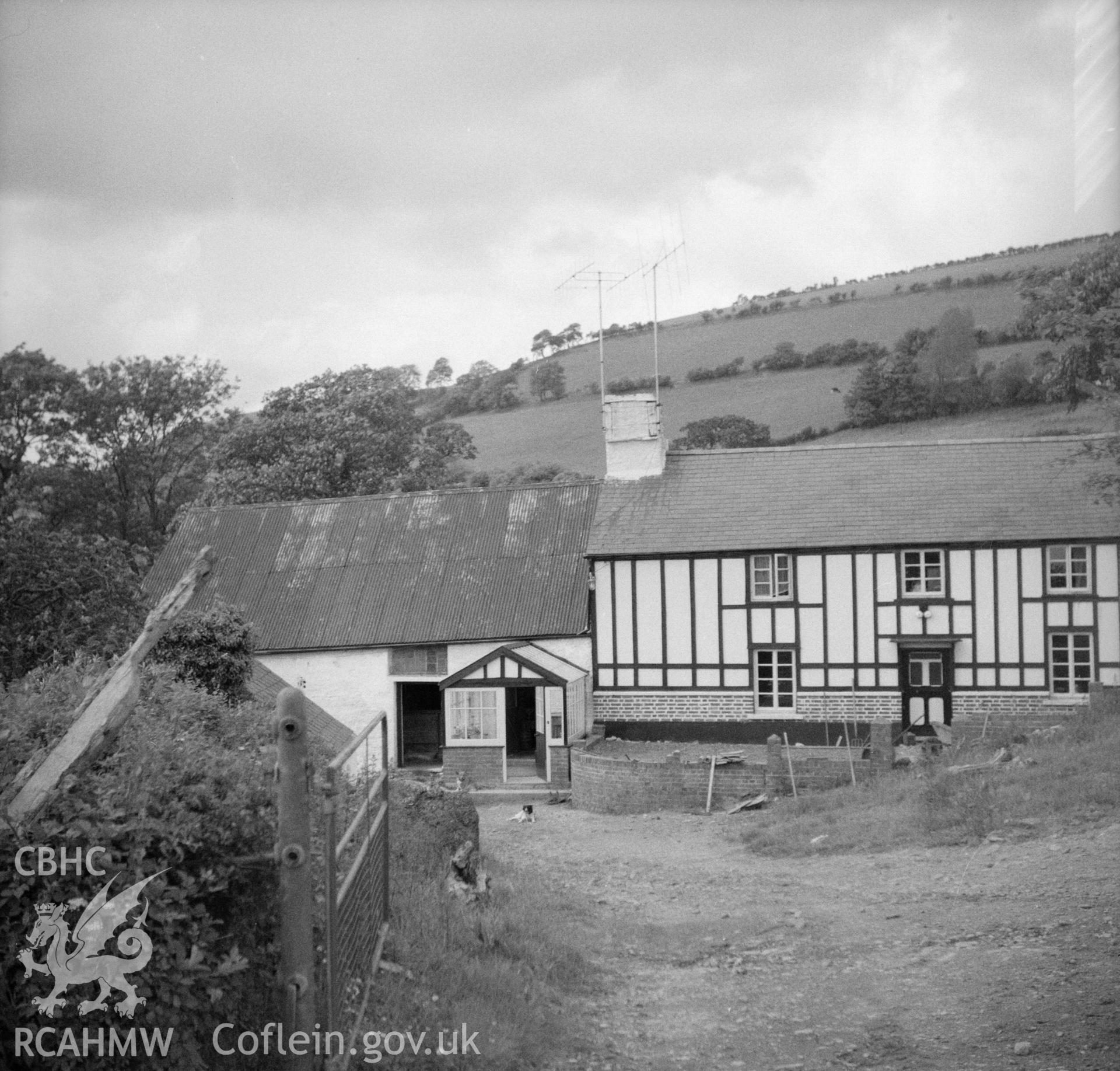 Digital copy of a nitrate negative showing exterior view of Maes y Rhiw, Llansadwrn.