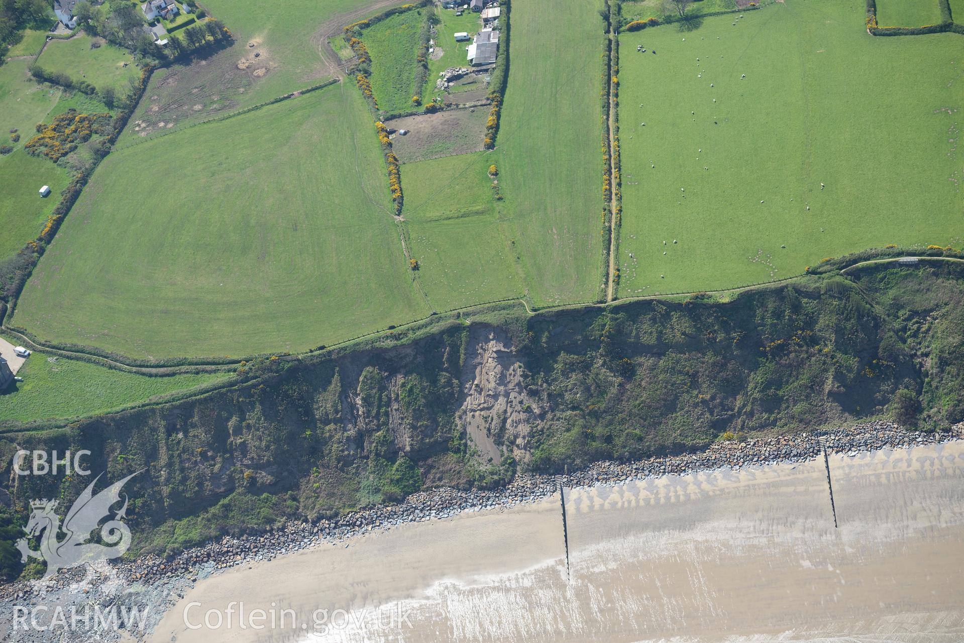 Aerial photography of Morfa Nefyn taken on 3rd May 2017.  Baseline aerial reconnaissance survey for the CHERISH Project. ? Crown: CHERISH PROJECT 2017. Produced with EU funds through the Ireland Wales Co-operation Programme 2014-2020. All material made freely available through the Open Government Licence.