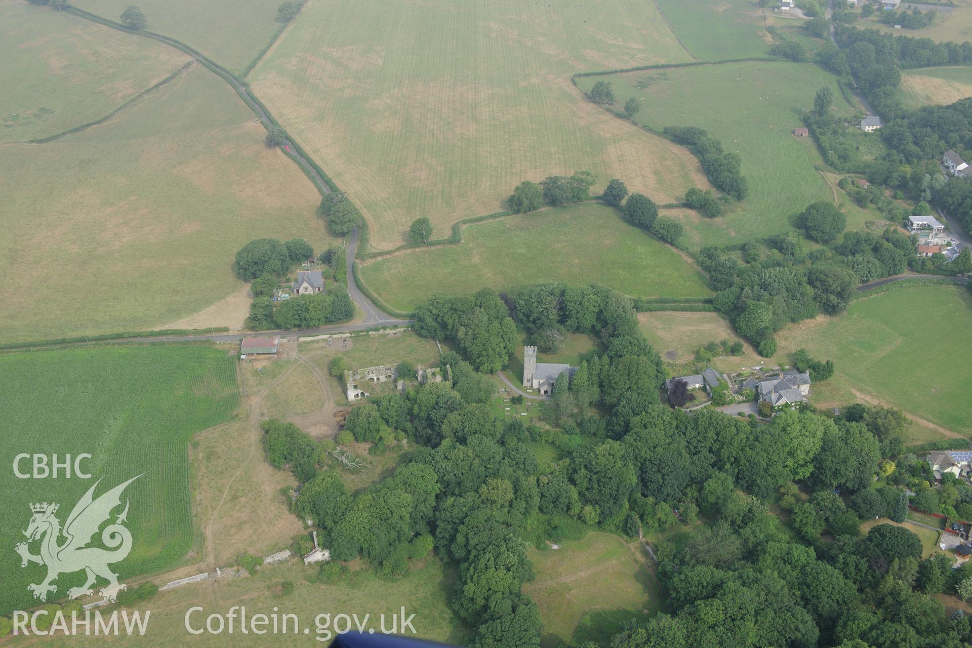 Royal Commission aerial photography of Llantrithyd Place recorded during drought conditions on 22nd July 2013.