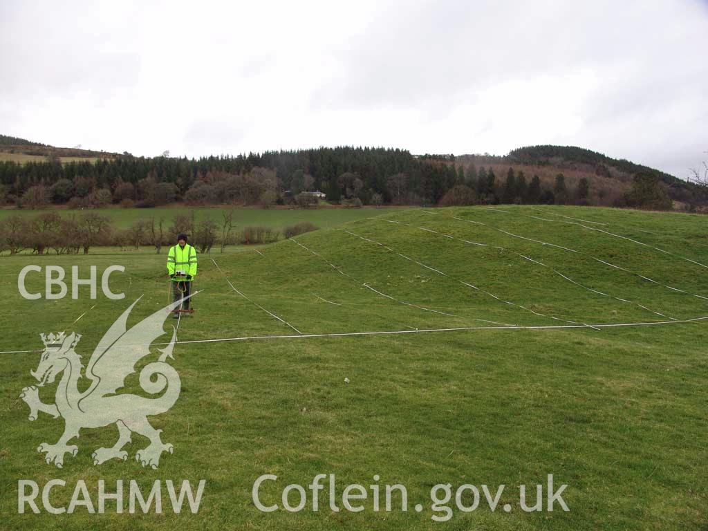 Digital colour photograph of archaeological investigations at Pilleth battlefield. From report no. 1048 - Pilleth battlefield, part of the Welsh Battlefield Metal Detector Survey, carried out by Archaeology Wales.