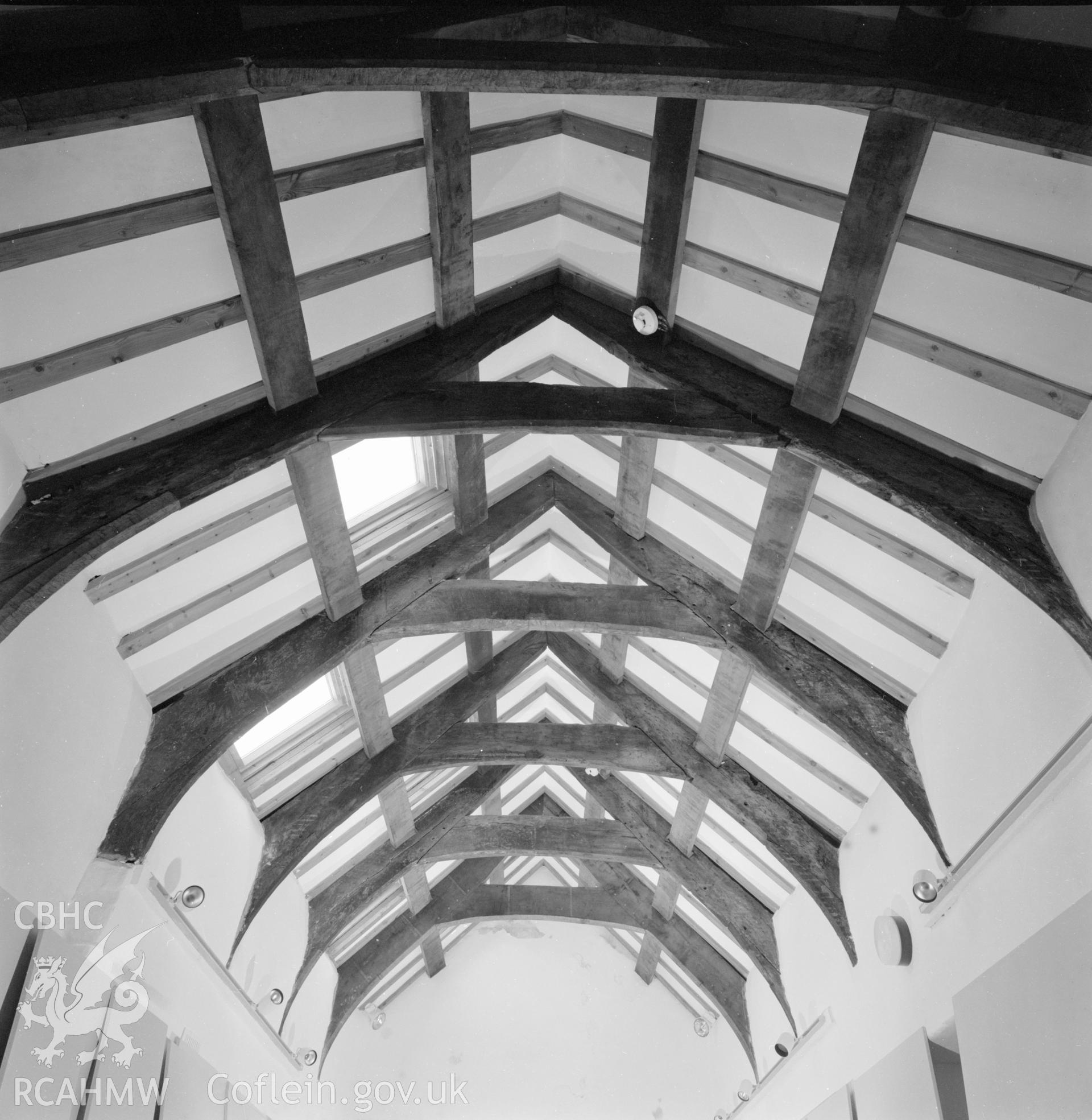 Digital copy of a black and white negative showing interior view of Ty Gwyn, Barmouth taken by RCAHMW.