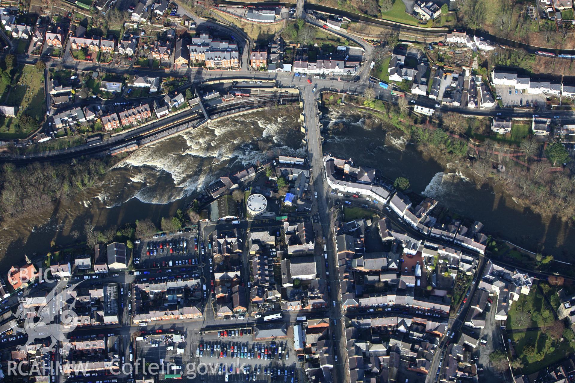 RCAHMW colour oblique photograph of Llangollen (Dee) Bridge. Taken by Toby Driver on 08/02/2011.