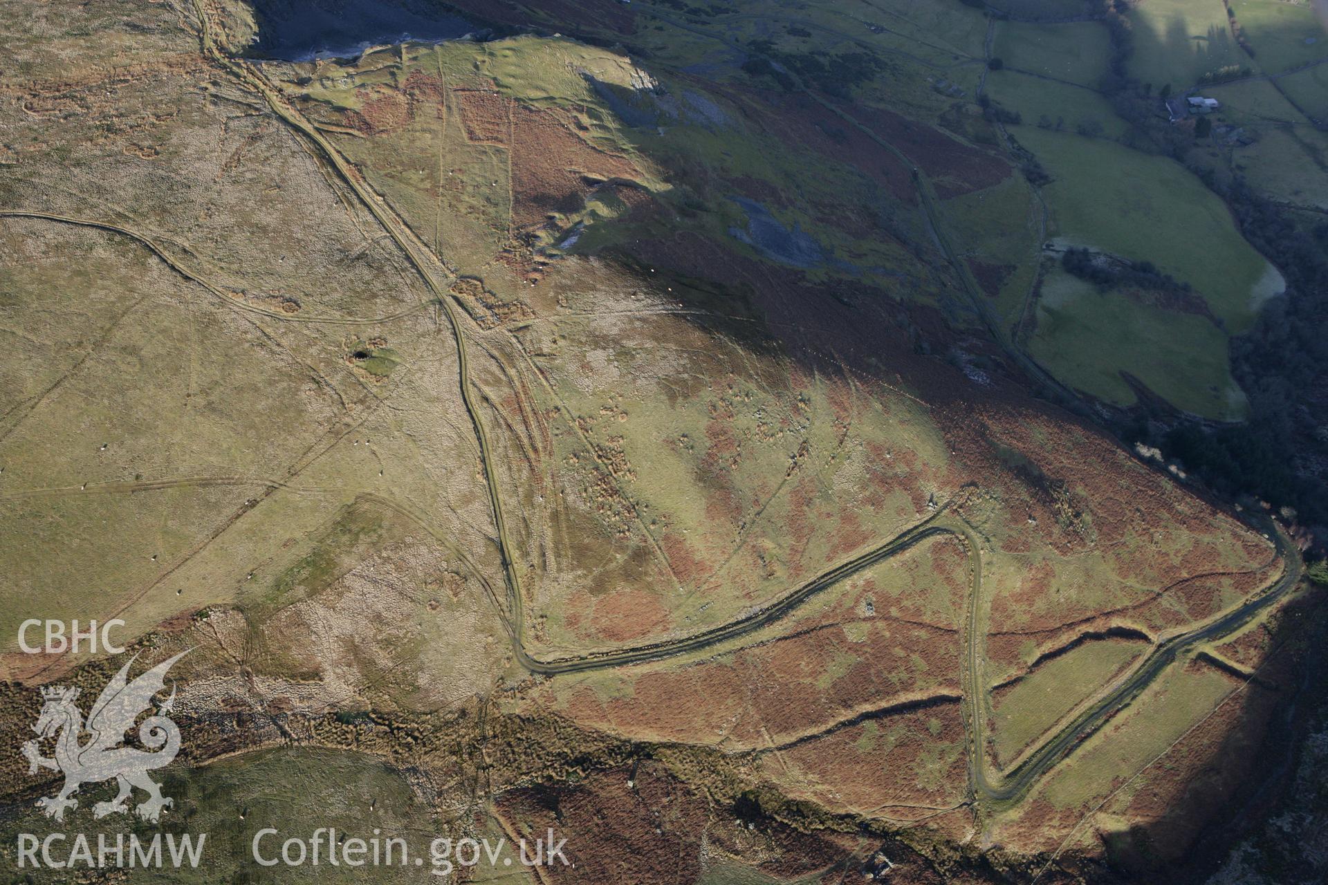 RCAHMW colour oblique photograph of Craig-Mwyn lead mine. Taken by Toby Driver on 08/02/2011.