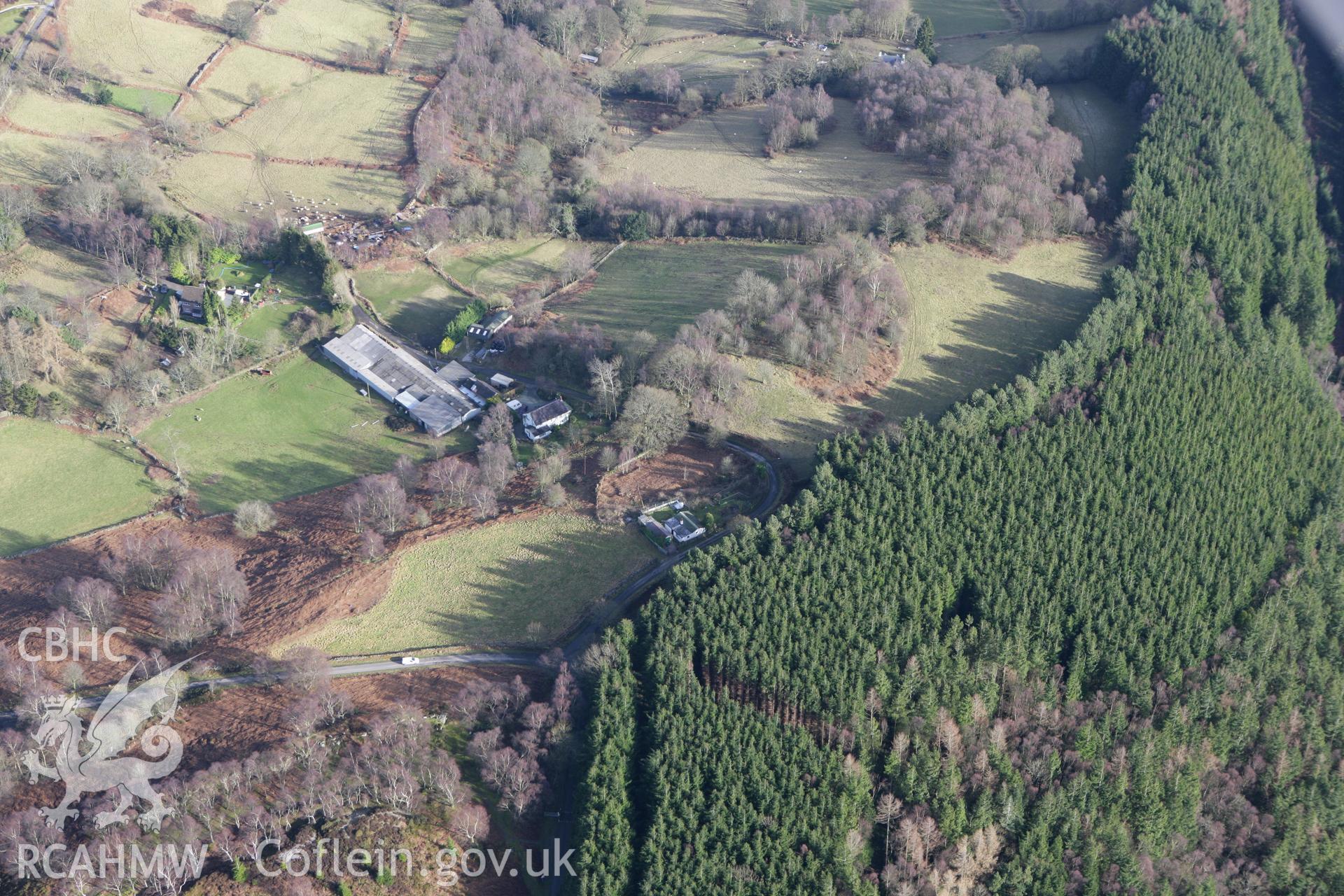 RCAHMW colour oblique photograph of Pen-y-Gaer hillfort. Taken by Toby Driver on 08/02/2011.