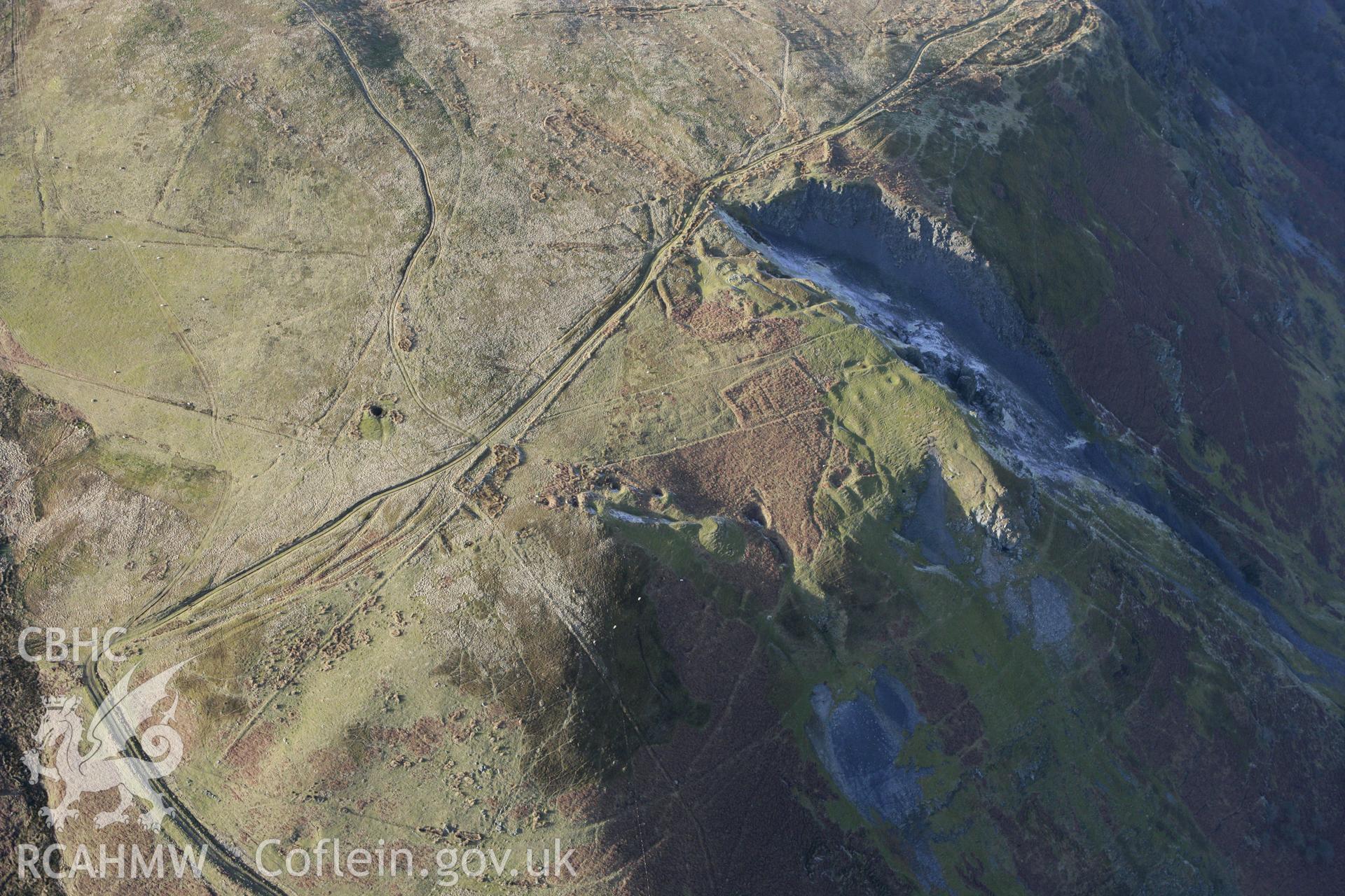 RCAHMW colour oblique photograph of Craig-Mwyn lead mine. Taken by Toby Driver on 08/02/2011.