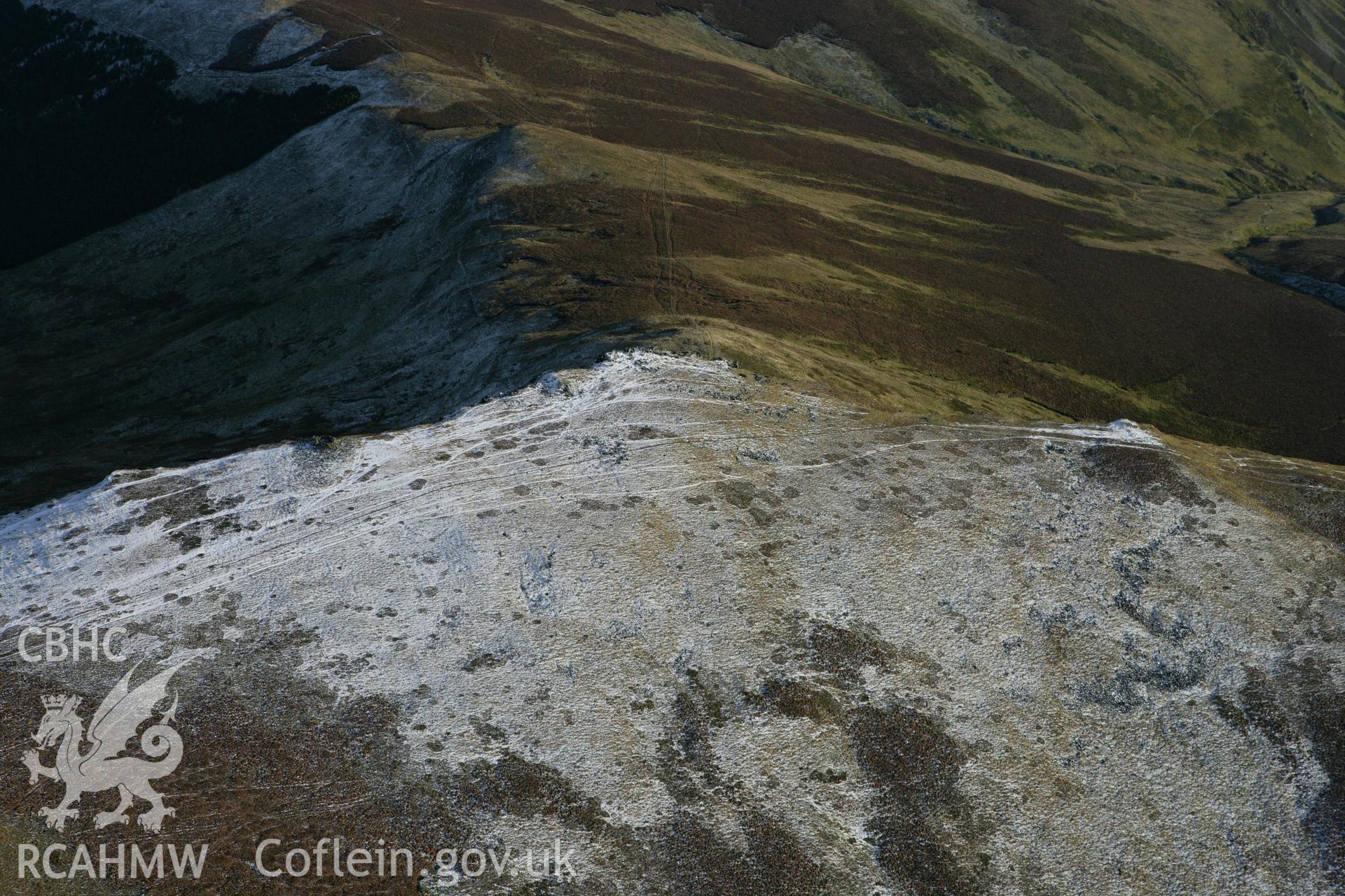 RCAHMW colour oblique photograph of Cader Berwyn, cairns II and III. Taken by Toby Driver on 08/02/2011.