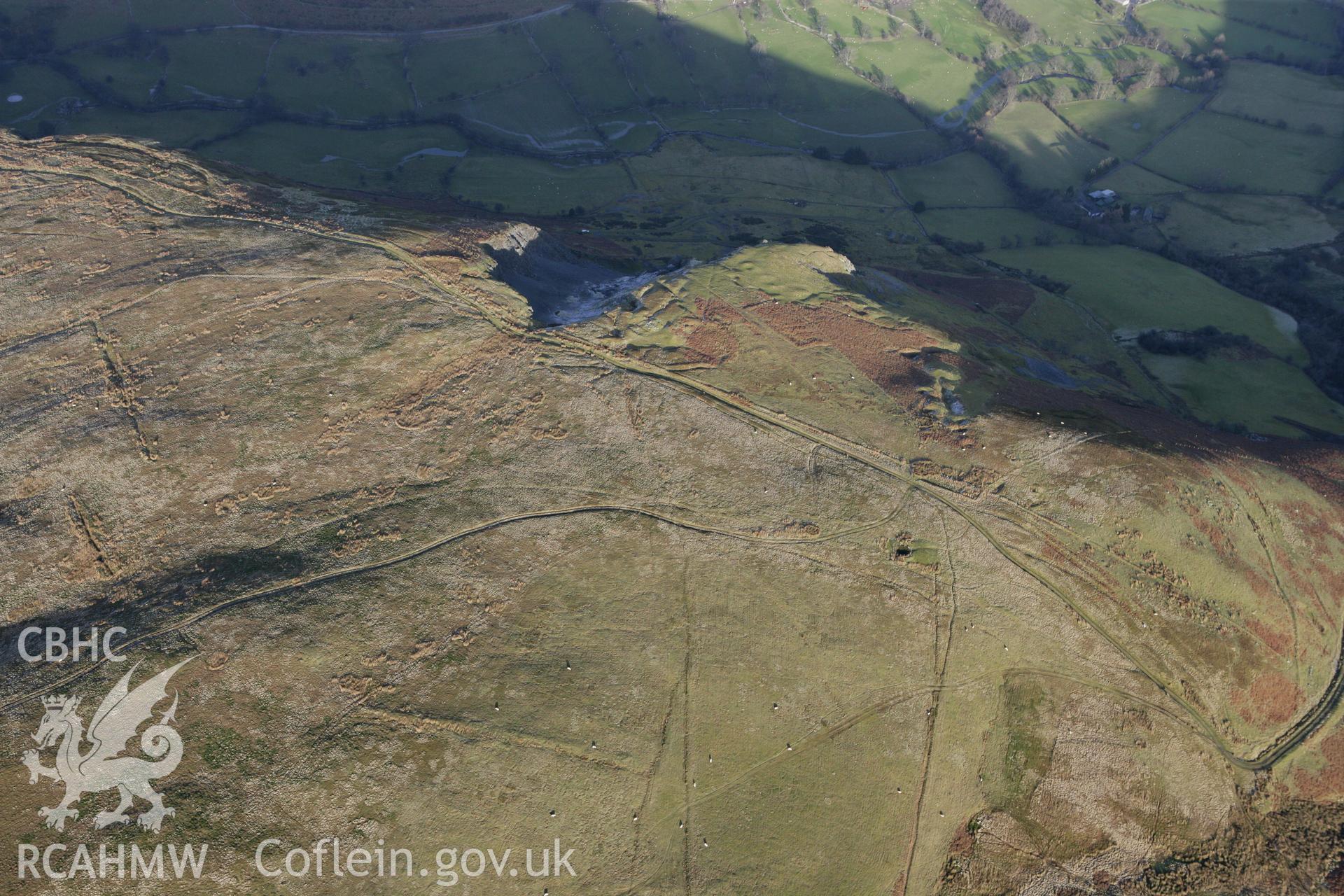 RCAHMW colour oblique photograph of Craig-Mwyn lead mine. Taken by Toby Driver on 08/02/2011.