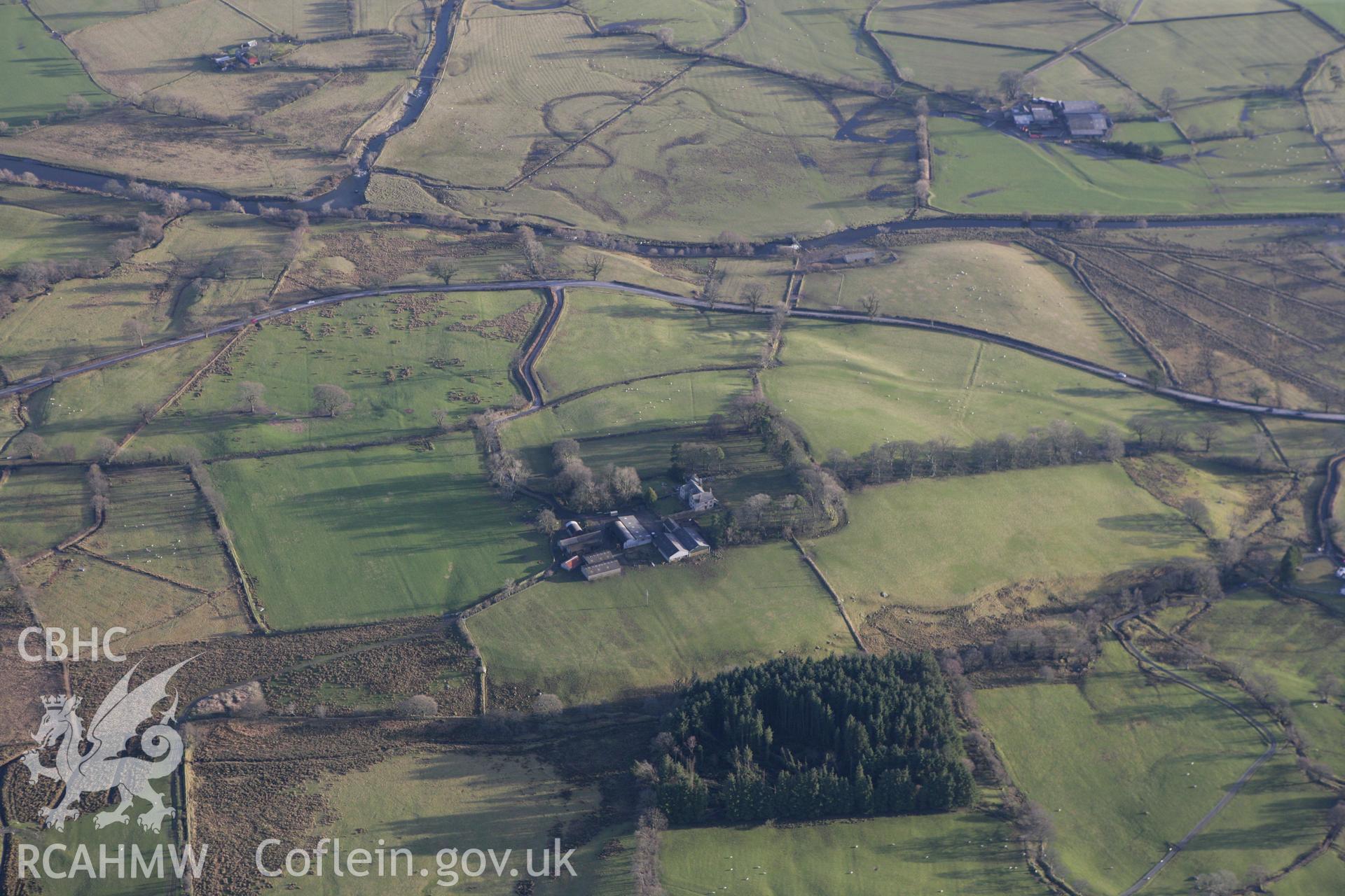 RCAHMW colour oblique photograph of Caer Gai roman military settlement. Taken by Toby Driver on 08/02/2011.