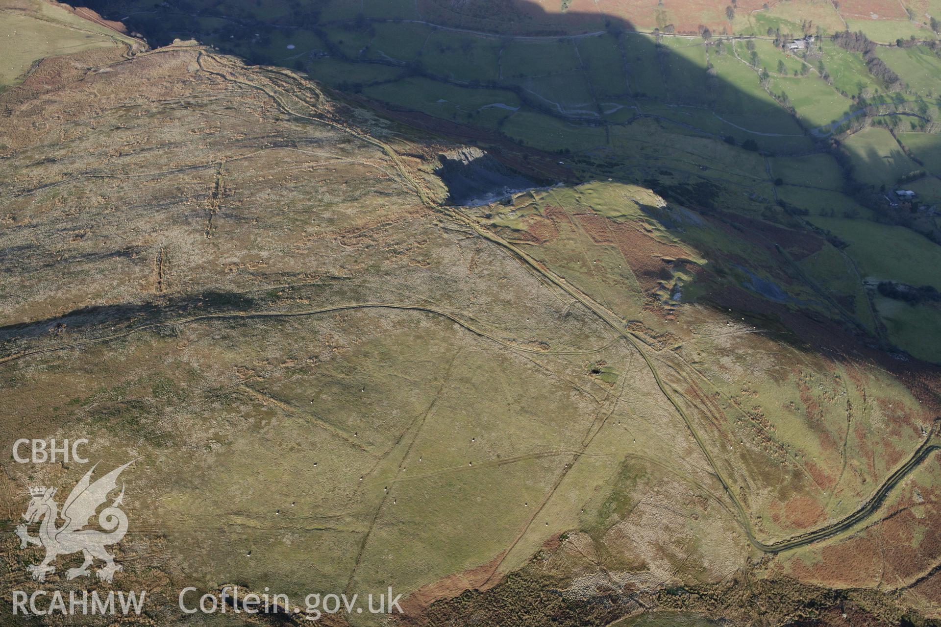 RCAHMW colour oblique photograph of Craig-Mwyn lead mine. Taken by Toby Driver on 08/02/2011.