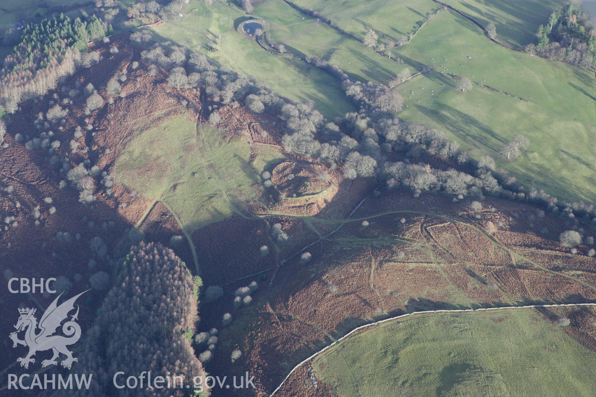 RCAHMW colour oblique photograph of Craig yr Uchain hillfort. Taken by Toby Driver on 08/02/2011.