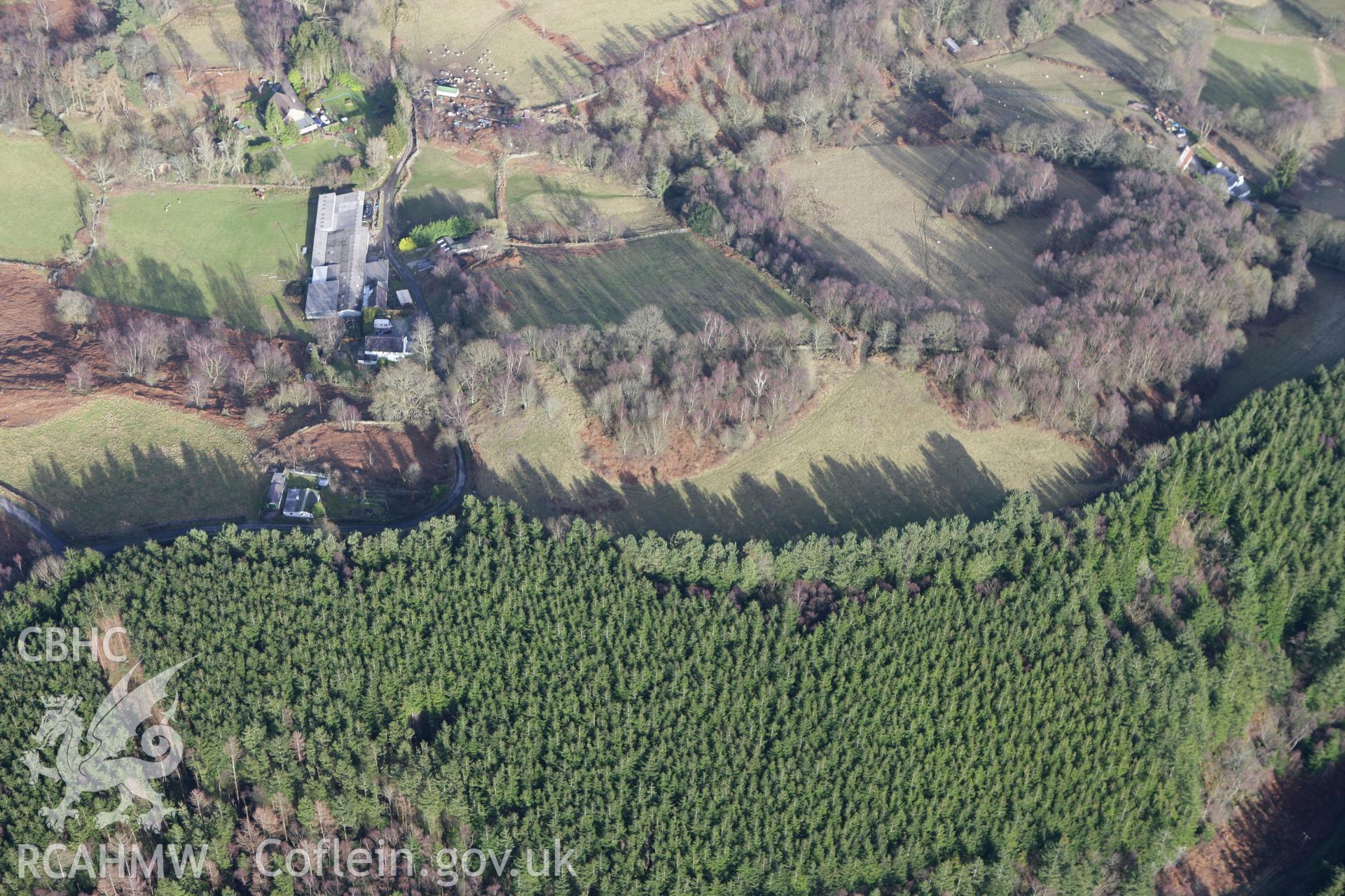 RCAHMW colour oblique photograph of Pen-y-Gaer hillfort. Taken by Toby Driver on 08/02/2011.