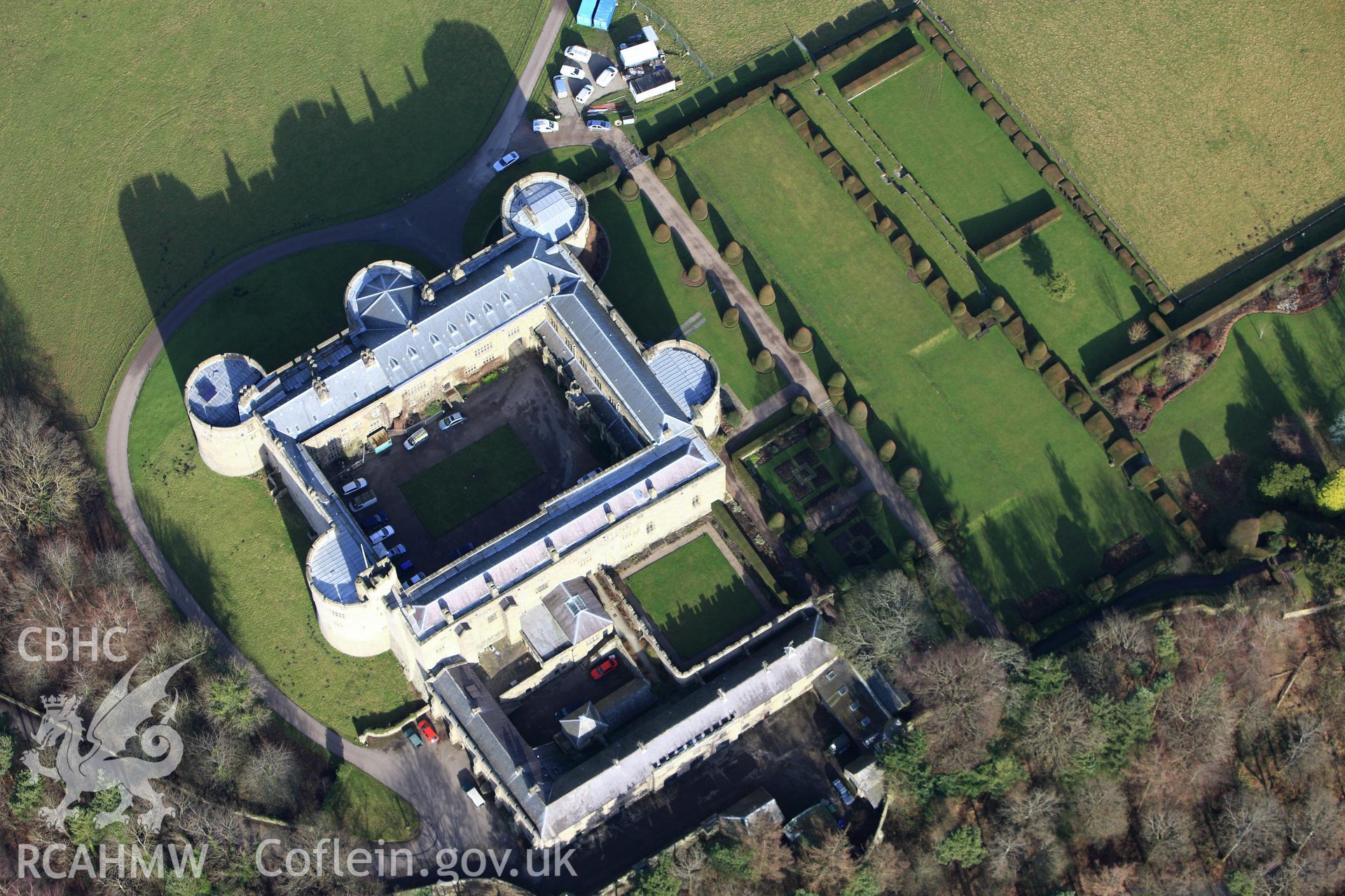 RCAHMW colour oblique photograph of Chirk Castle. Taken by Toby Driver on 08/02/2011.